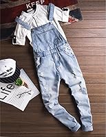 Vista 3 de Sokotoo Overol de mezclilla para hombre, color azul claro