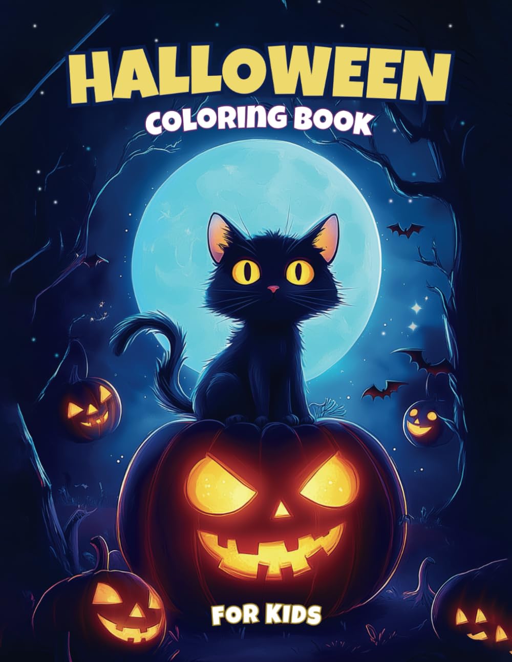 Halloween Coloring Book for Kids: 40 Cute and Easy Halloween Coloring Pages for Spooky Adventure