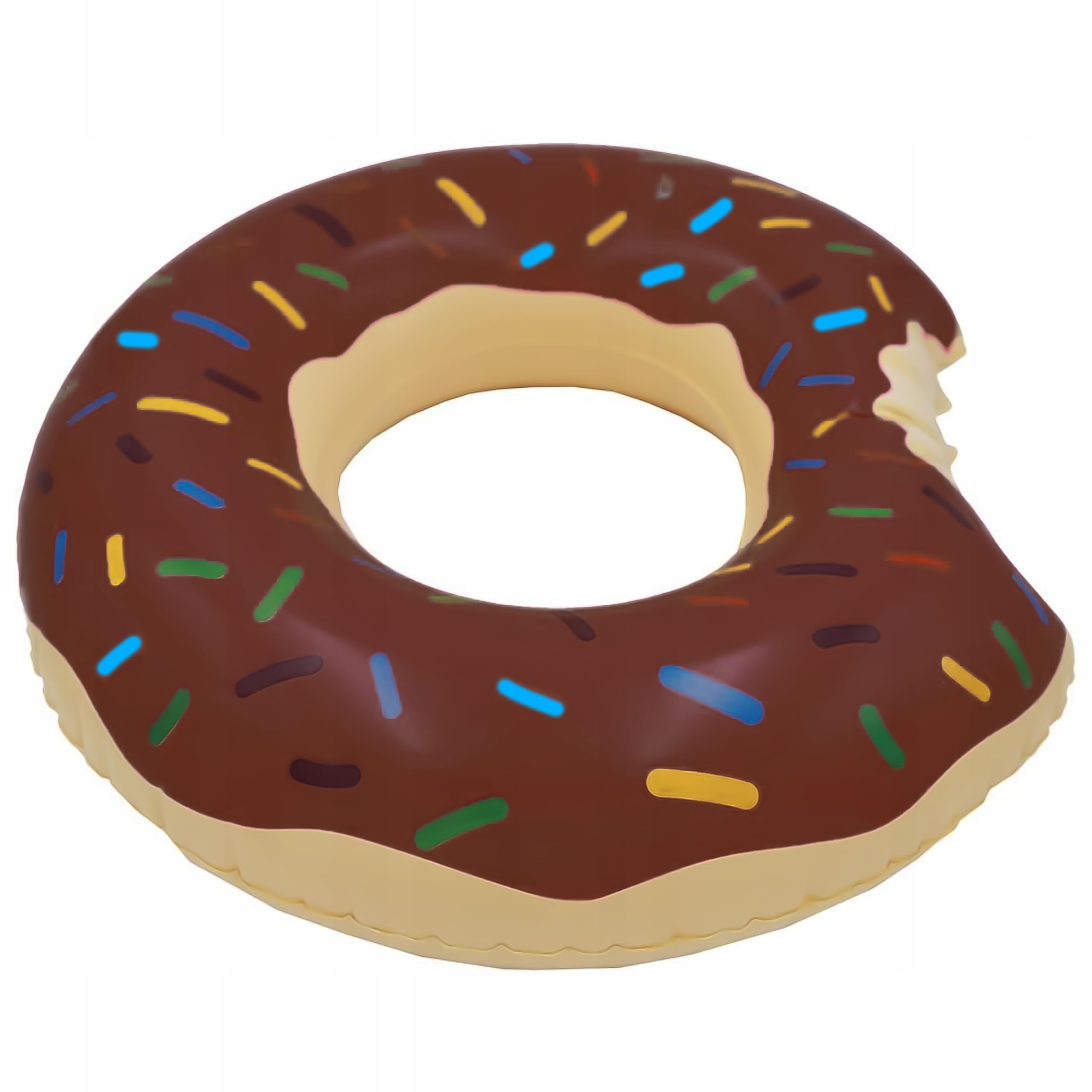 KRUMAD Koło Dmuchane Donut, Pączek z Posypką, Koło Do Pływania dla Dorosłych, Basen Plaża, Śmieszny Materac Wodny, Brązowy, PVC