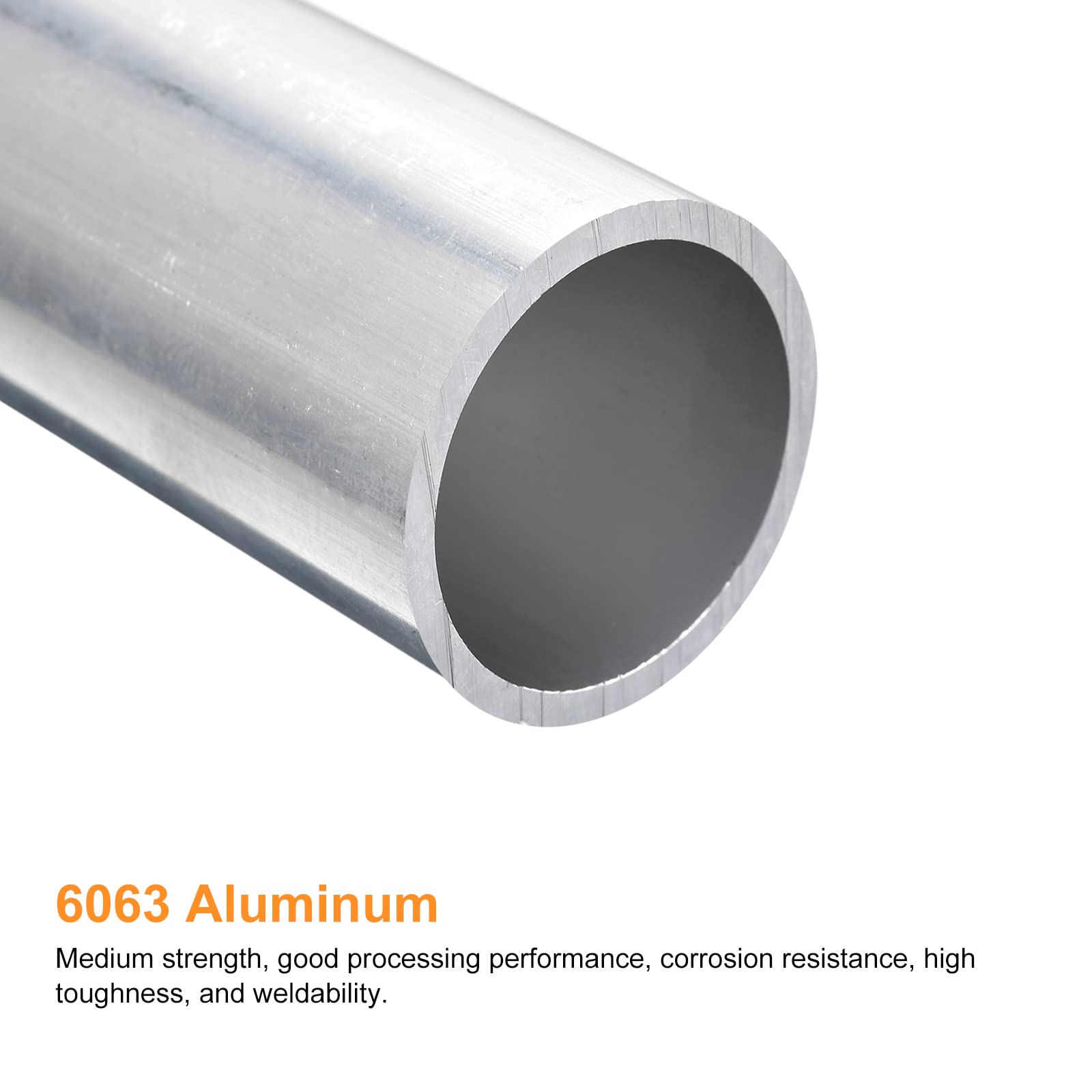 Tubo Redondo De Aluminio 6063 - 40 Mm Diámetro Exterior, 5 Mm Grosor, 500 Mm Largo Para Proyectos De Bricolaje