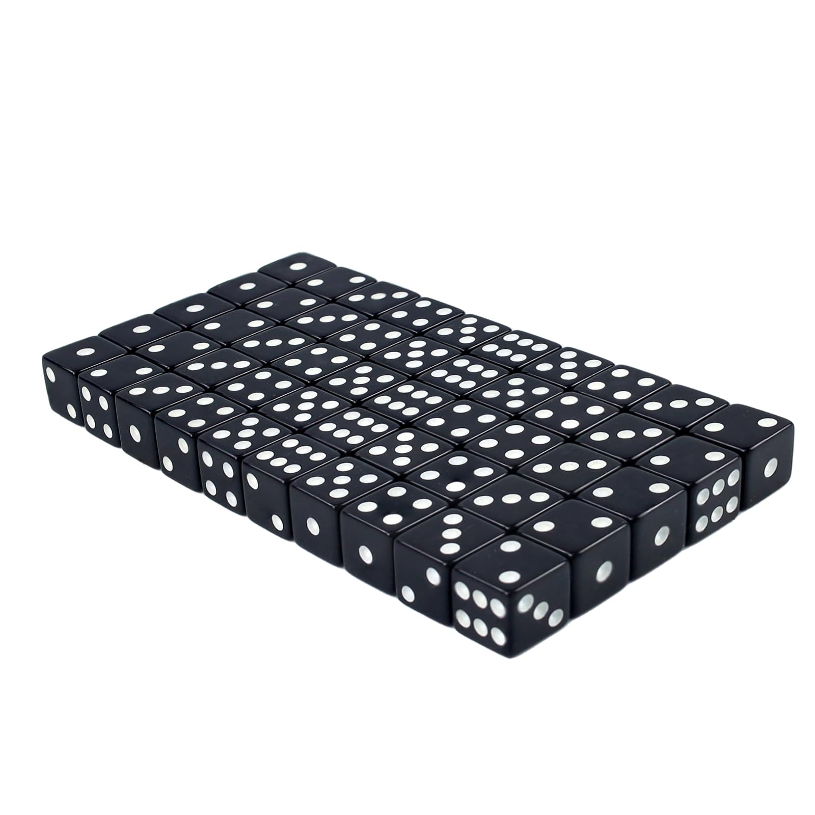 SLAKOZYT – Lot De 50 Dés D6 16 Mm – Points Noirs – Acrylique Durable – Jeux De Table, Casino, école – Polyvalent