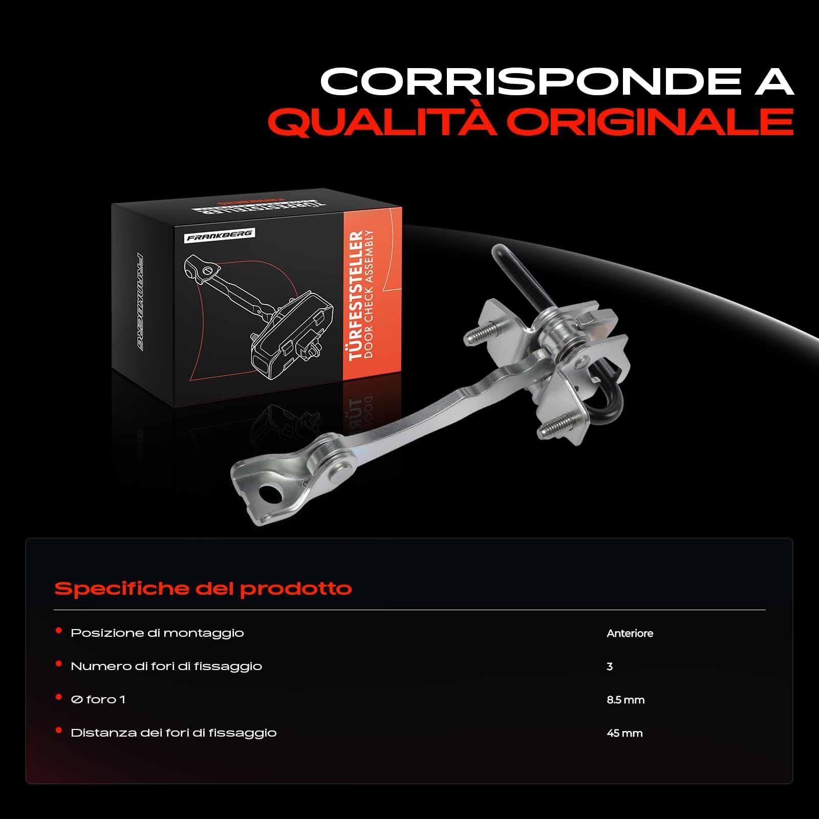 Frankberg Cinghia di Arresto della Cerniera Porta Anteriore sinistro Destro Compatibile con 500 312 500C/595C/695C 500 C 312 500/595/695 Replace# 51782989