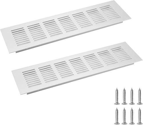 Geesatis Cubierta de rejilla de ventilación de ventilación Soffit 11.811 x 3.150 in 11.8 x 3.1 pulgadas para gabinete, armario de zapatos,