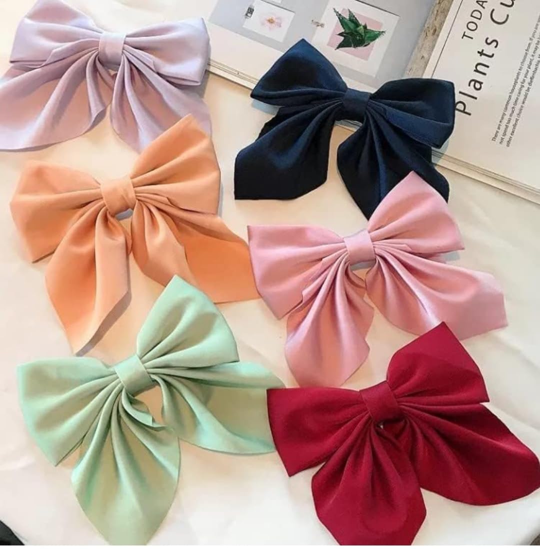 See full amazon price history chart for Bhanvi Creations 6 Large Satin Silk Hair Bow Clips Solid Color Big Bowknot Barrettes Hair Accessories For Girls/Women/Ladies, Multicolour Bhanvi Creations 6 Large Satin Silk Hair Bow Clips Solid Color Big Bowknot Barrettes Hair Accessories For Girls/Women/Ladies, Multicolour (B0CSXKL9R7) Amazon Price History, Amazon Price Tracker
