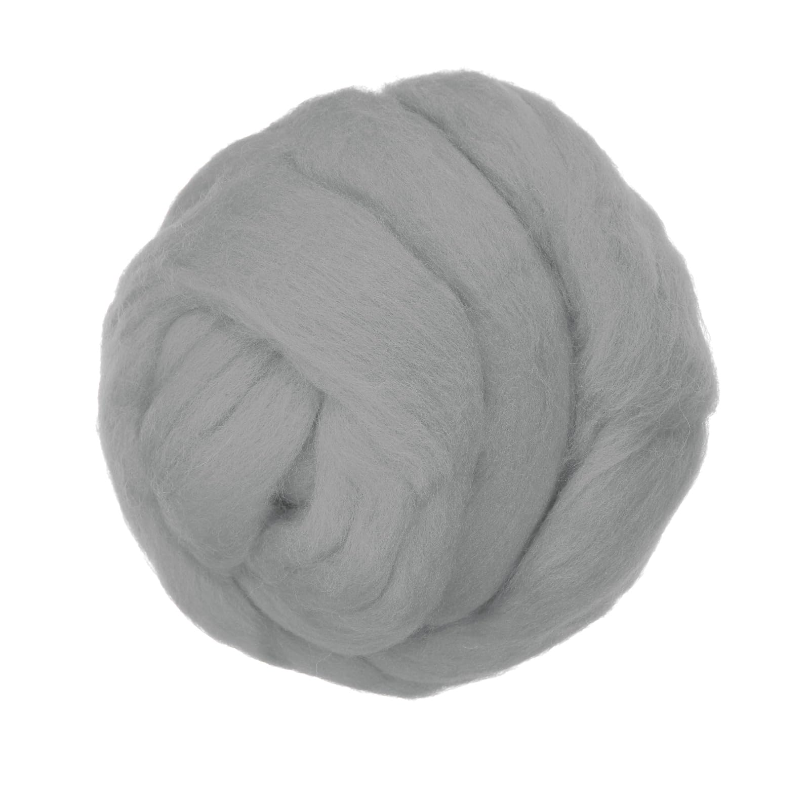 PATIKIL Wool Roving Yarn, 250G/8.8OZ Soft Felting Wool Pure Chunky Roving Yarn Bulk for Needle Felting Knitting Blanket Spinning Weaving DIY Craft, Light Gray