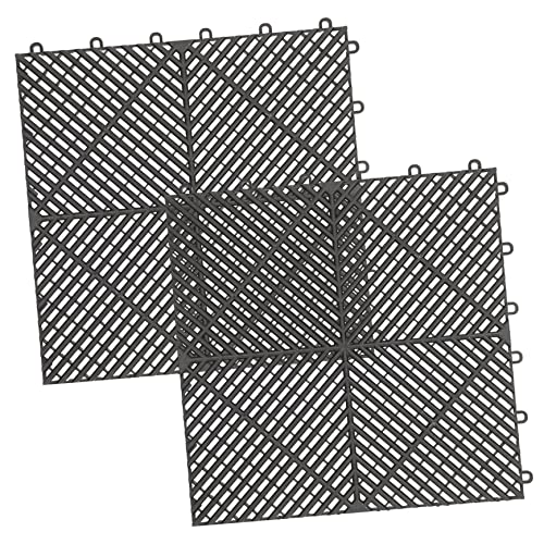 SOLUSTRE Car Drainage Floor Mat Interlocking Drain Tiles Non-Slip Shower Mat Set
