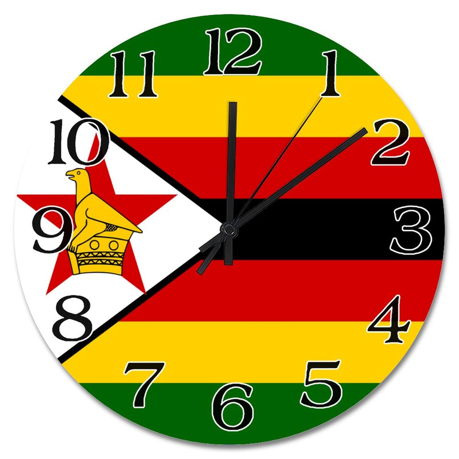Plus de bruit nocturne avec l'horloge murale Zimbabwe silencieuse 38cm