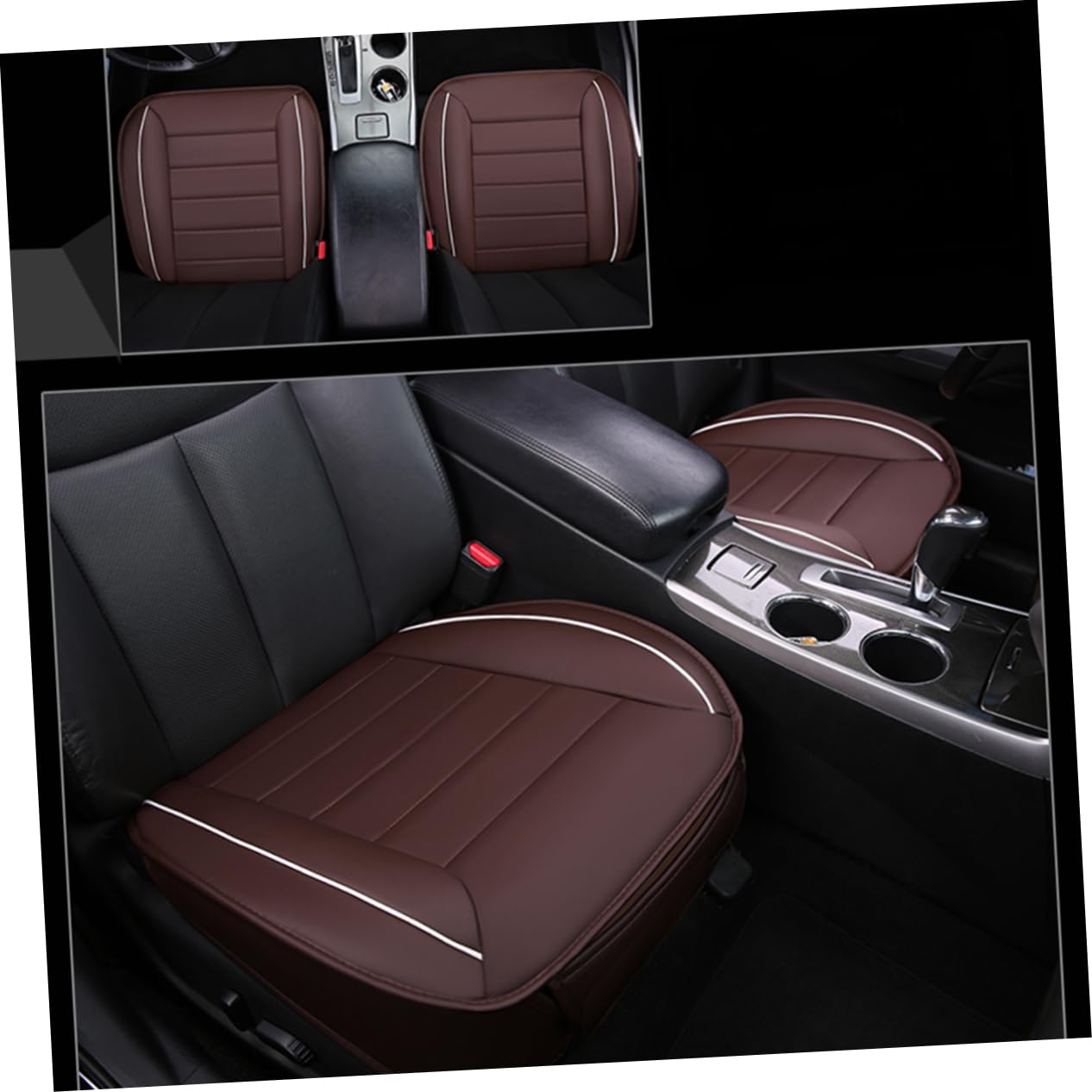 SOLUSTRE Carseat Protector Full Coverage Seat Mat 3D Padded Car Seat Covers Universal Auto Seat Pad Coffee