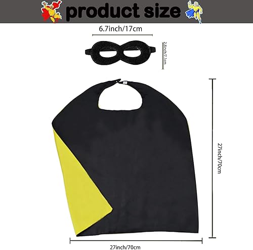 Miniatura 2 de Dajiahao Capas y máscara de Halloween para niños de 4 a 10 años, capa de doble cara, disfraz de cosplay, juguete para niños