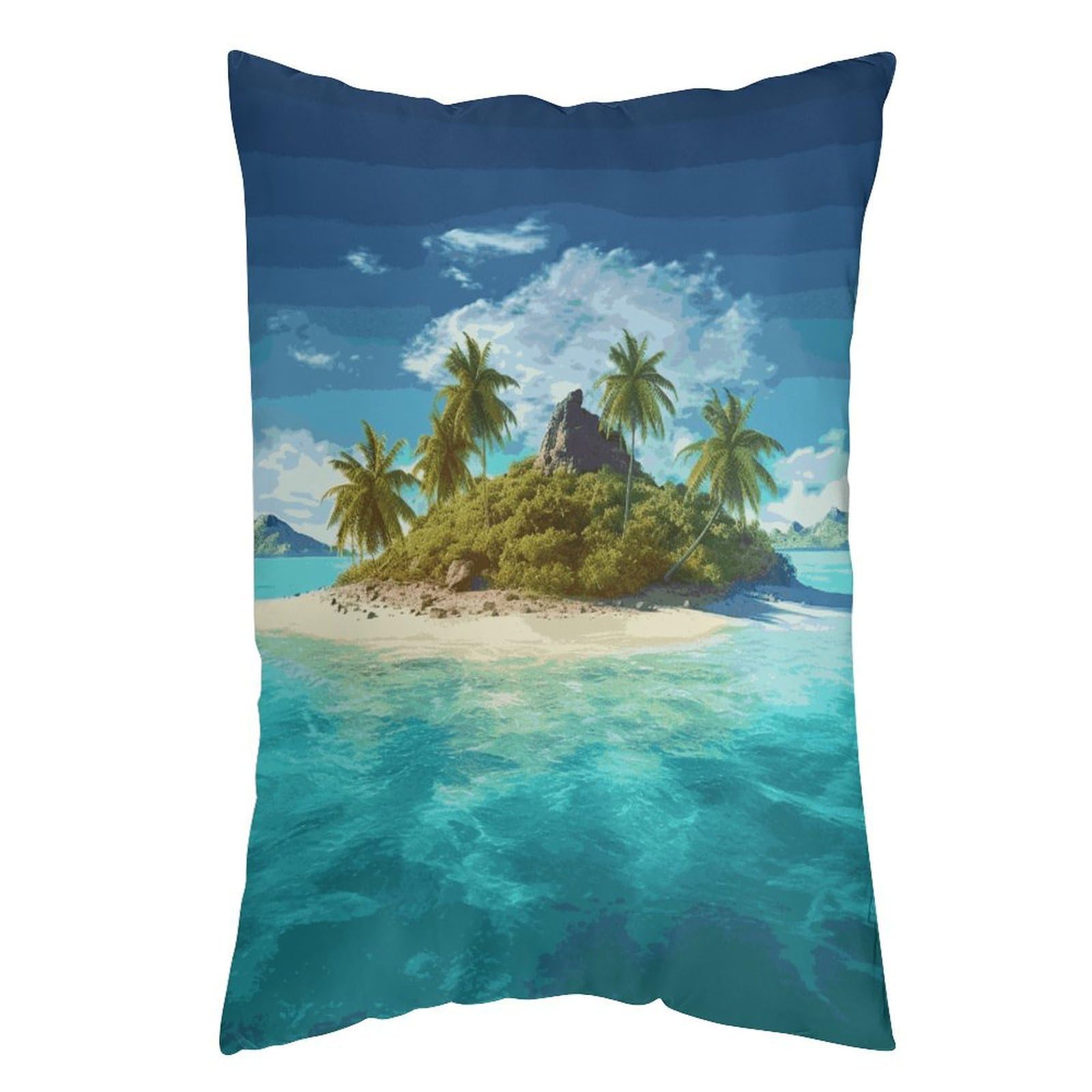 LDGSUPH Tropical Island Pillow Cases Soft Pillowcase with Invisible Zipper Wrinkle Resistant Pillow Covers Breathable Removable Pillow Protector for Bed Sofa Car 20"x30"