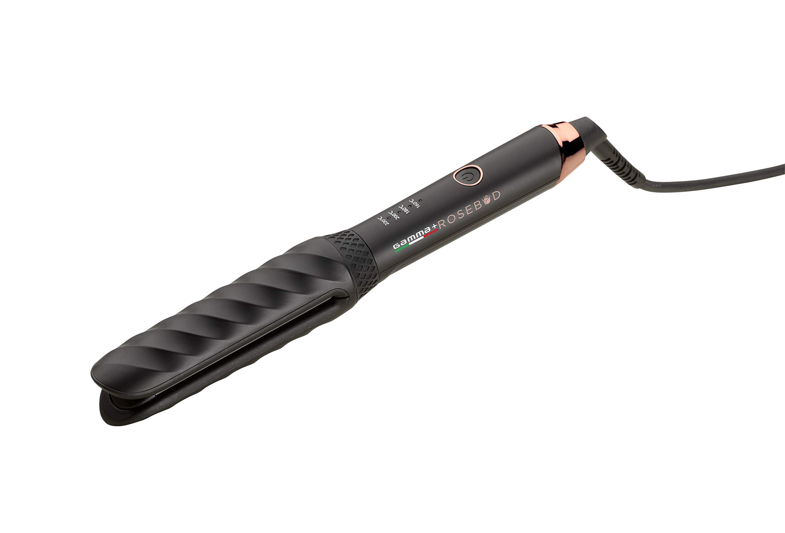 GAMMAPIU' Rosebud, fer à friser professionnel et fer à friser en céramique 2 en 1, 4 réglages de température, poignée anti-glissement, revêtement anti-brûlure