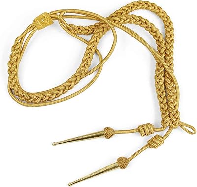 KENDRICK Gold Mylar Braided Aiguillette with Mesh & Metal Tips