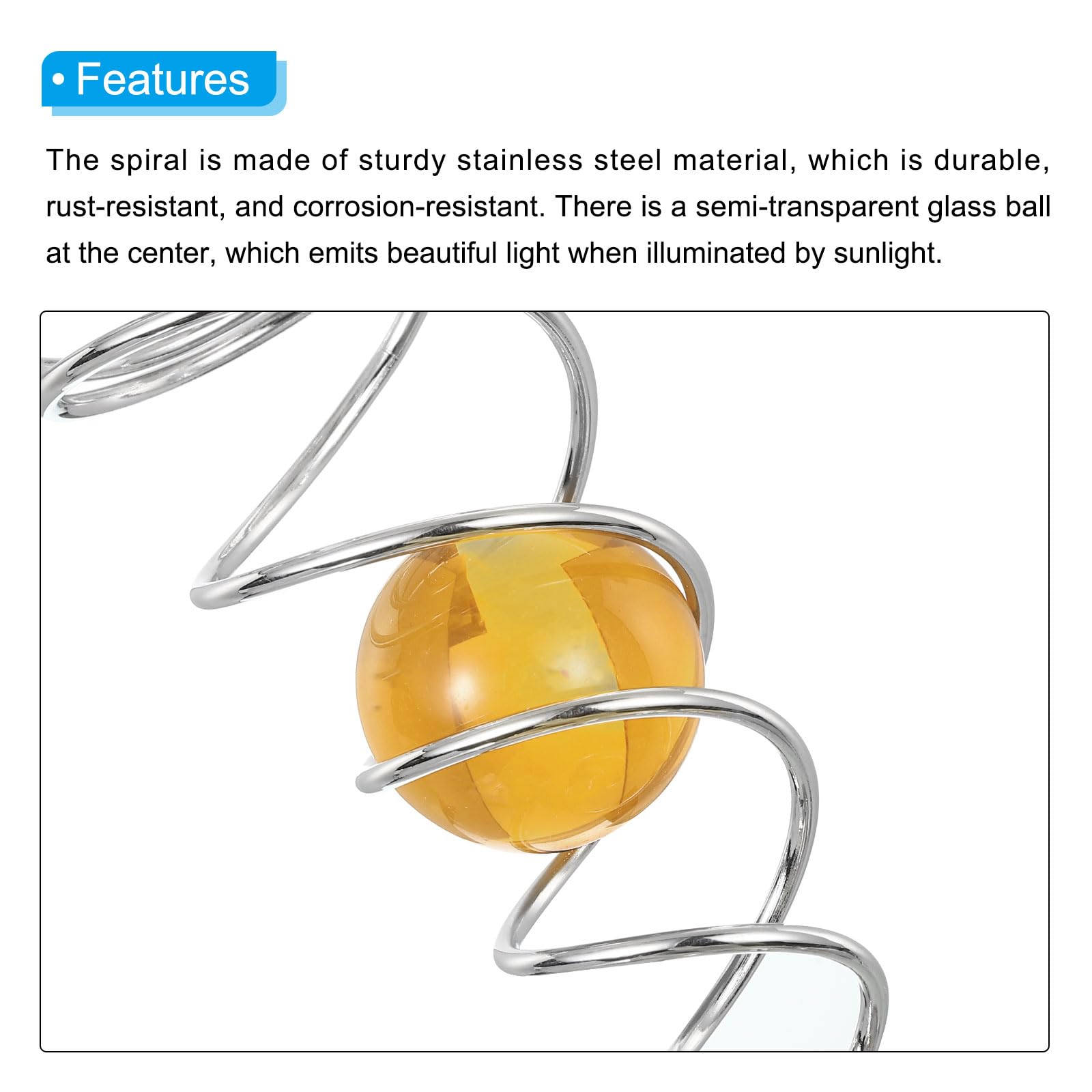 PATIKIL 8" Gazing Ball Spiral Tail - Image 4