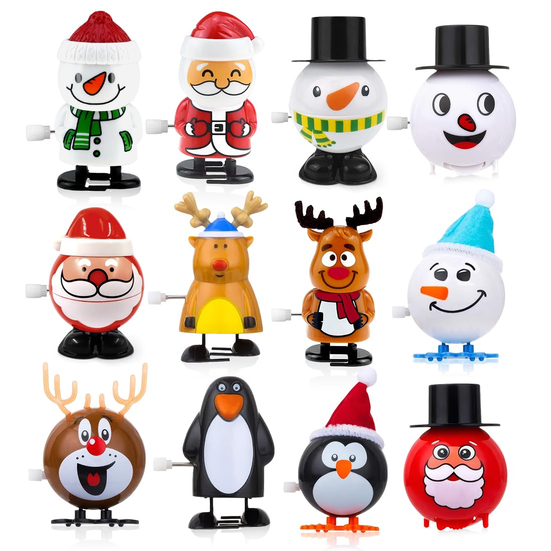 Jouet à Remonter 12 Jouets à Remonter De Noël - Père Noël, Renne, Pingouin  Pour Sacs Cadeaux Et Décoration Figurines Noël Animées, image size:1100x1100
