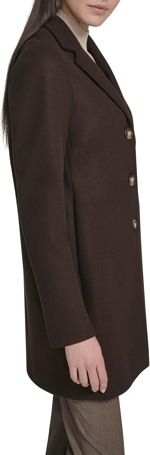 Calvin Klein Women's Classic Faux Wool Overcoat – Long Button Front Winter Jacket - Image 2