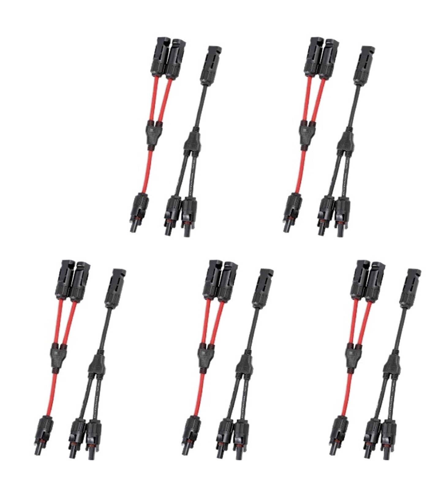 Conector paralelo práctico adaptador de rama Panel Cables distribuidor enchufe en línea conectores fotovoltaicos(5pairsRB1000)