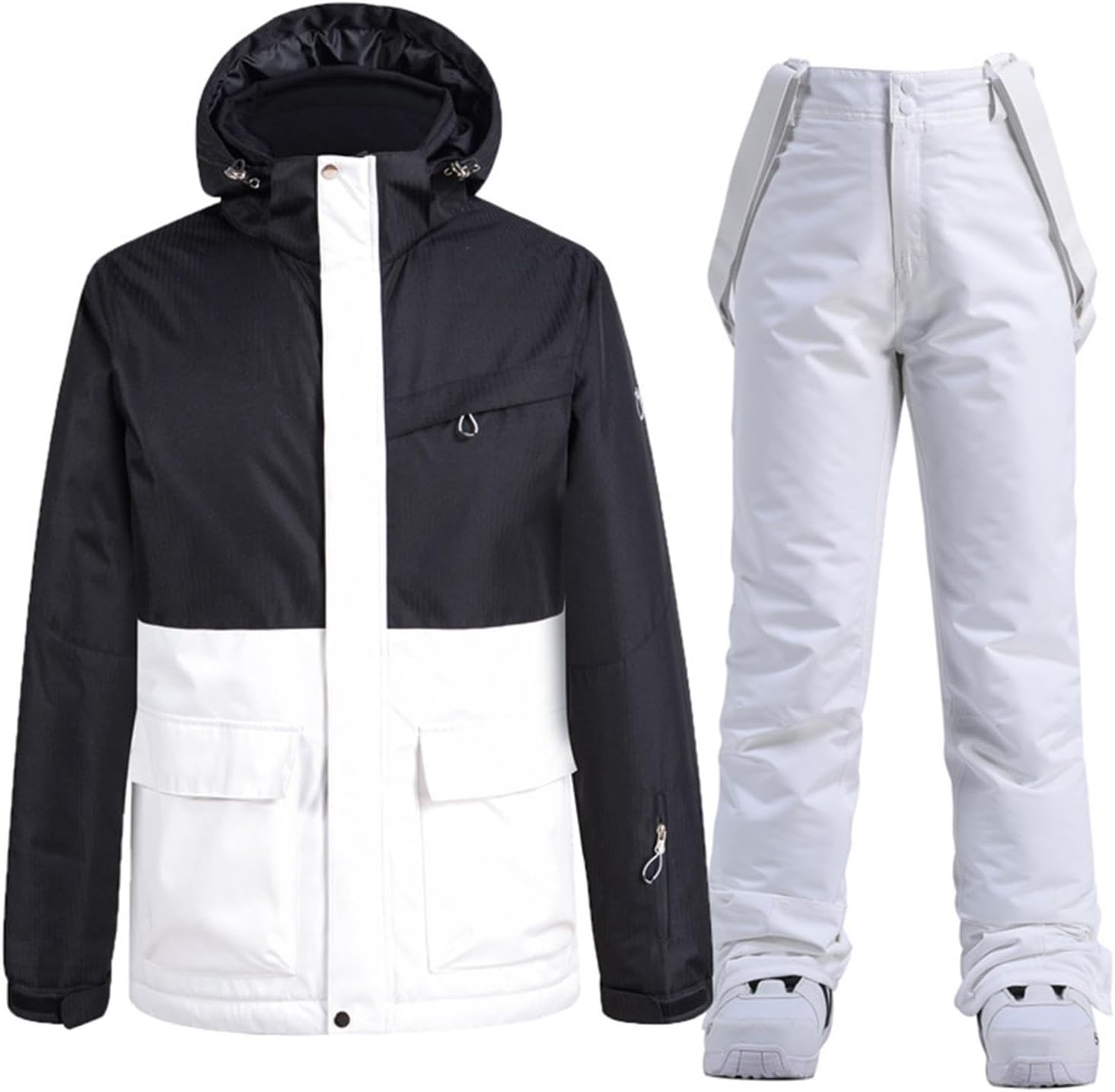 Womens Men Ski Jackets and Pants Set Snowboarding Snowsuit Snow Coat Hooded Waterproof Windproof