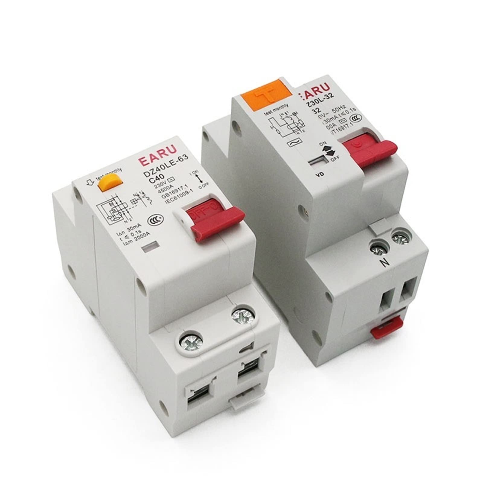 YFHGULBTK 10pcs DZ30L DZ40LE EPNL DPNL 230V 1P+N Residual Current Circuit Breaker with Over and Short Leakage Protection RCBO MCB 6-63A(25v)