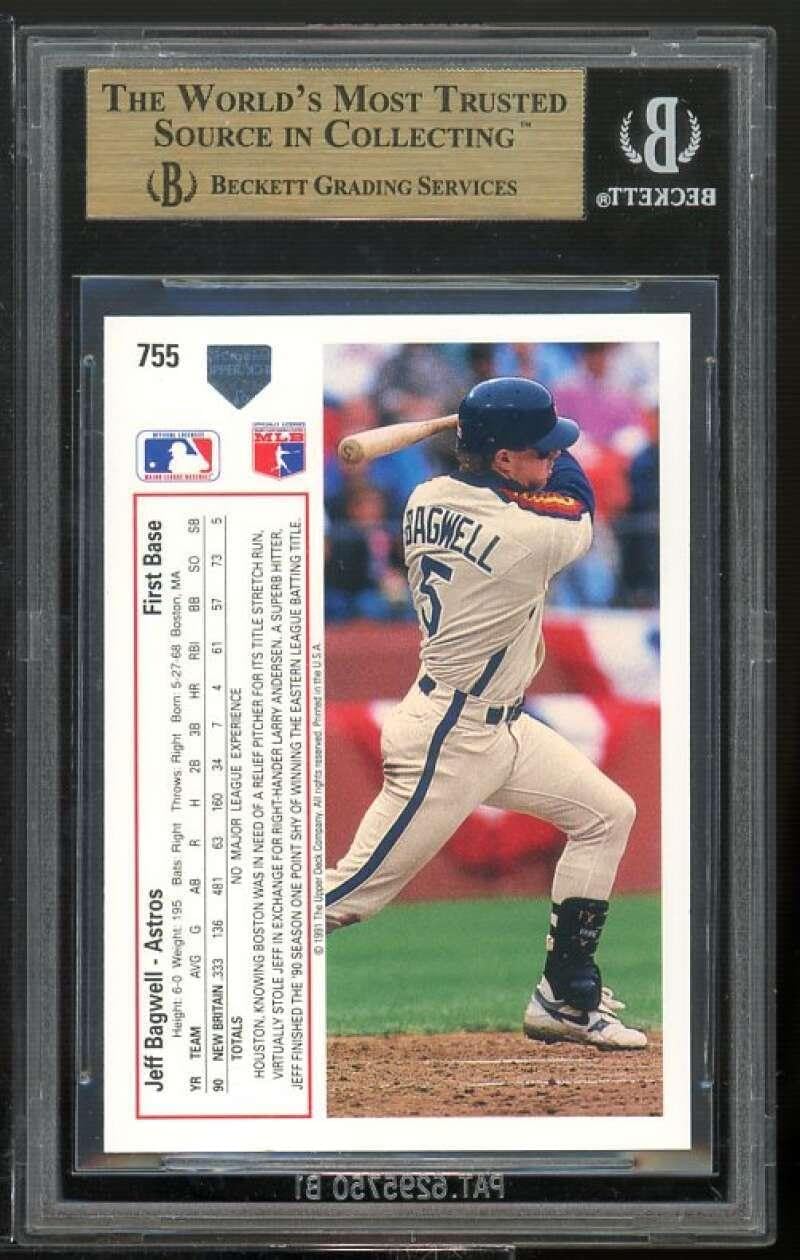 Jeff Bagwell Rookie Card 1991 Upper Deck #755 BGS 9.5 (9.5 9 9.5 9.5) - Baseball Slabbed Rookie Cards