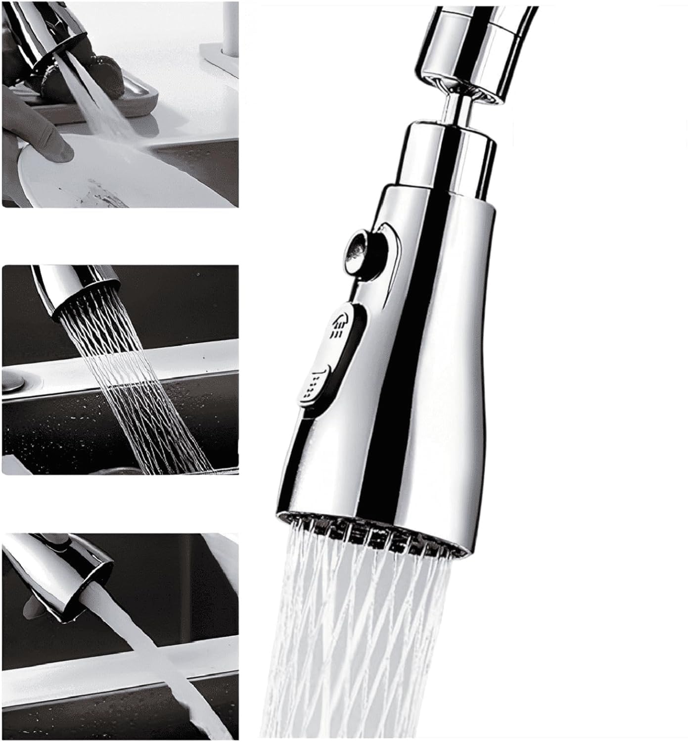 Suicune 360° Swivel Kitchen Tap Spray Head with 3 Modes, FM22 M24 Sink Tap Faucet Attachment, Replacement Bubbler Head Aerator, and Tap Adapter Accessories (G1/2) (B0CVDVD9BR) Amazon Price History, Amazon Price Tracker