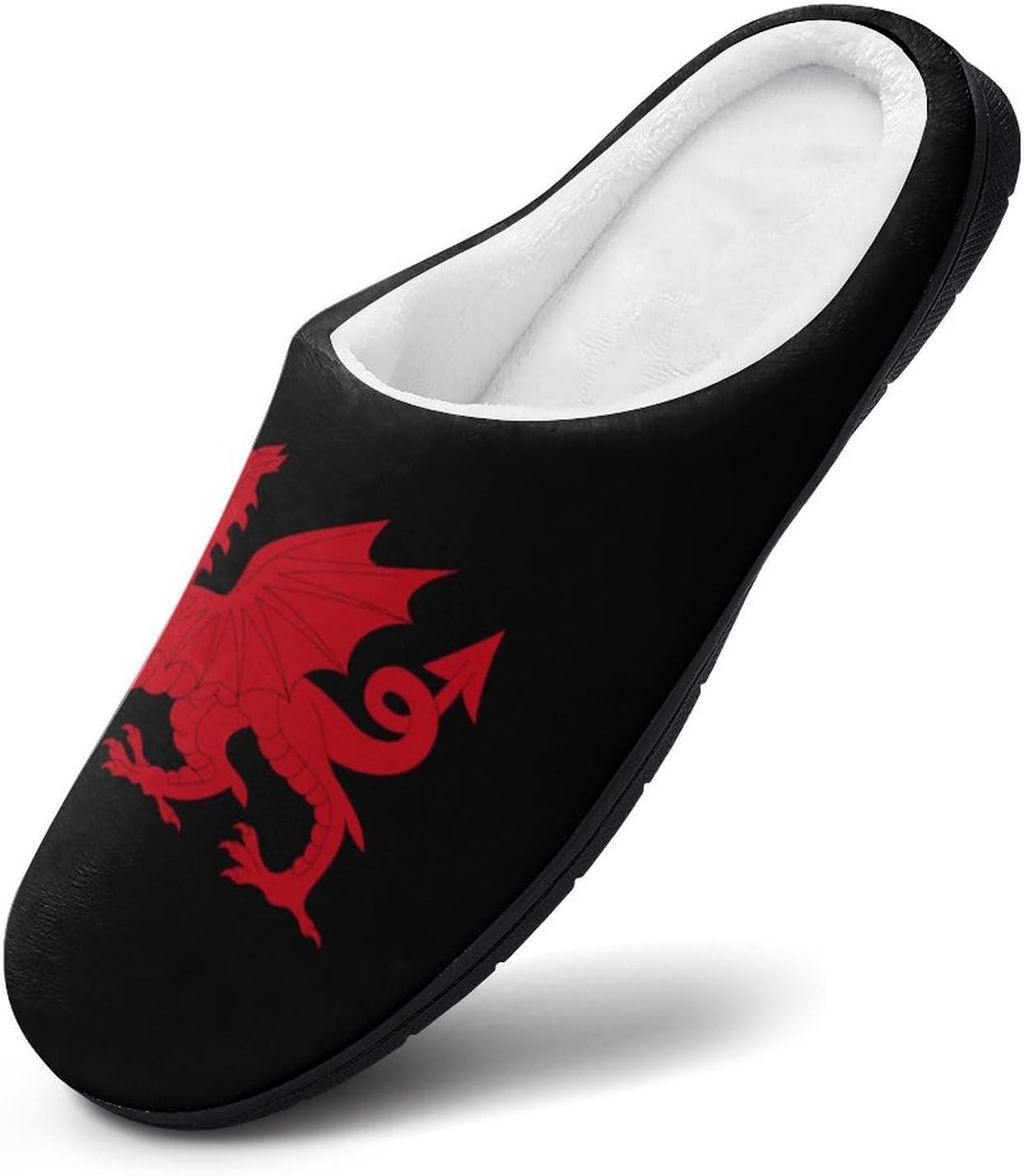 Flag Of Wales Welsh Cool Dragon Women's House Slippers Memory Foam Warm Shoes Spa Rubber Sole Indoor Outdoor