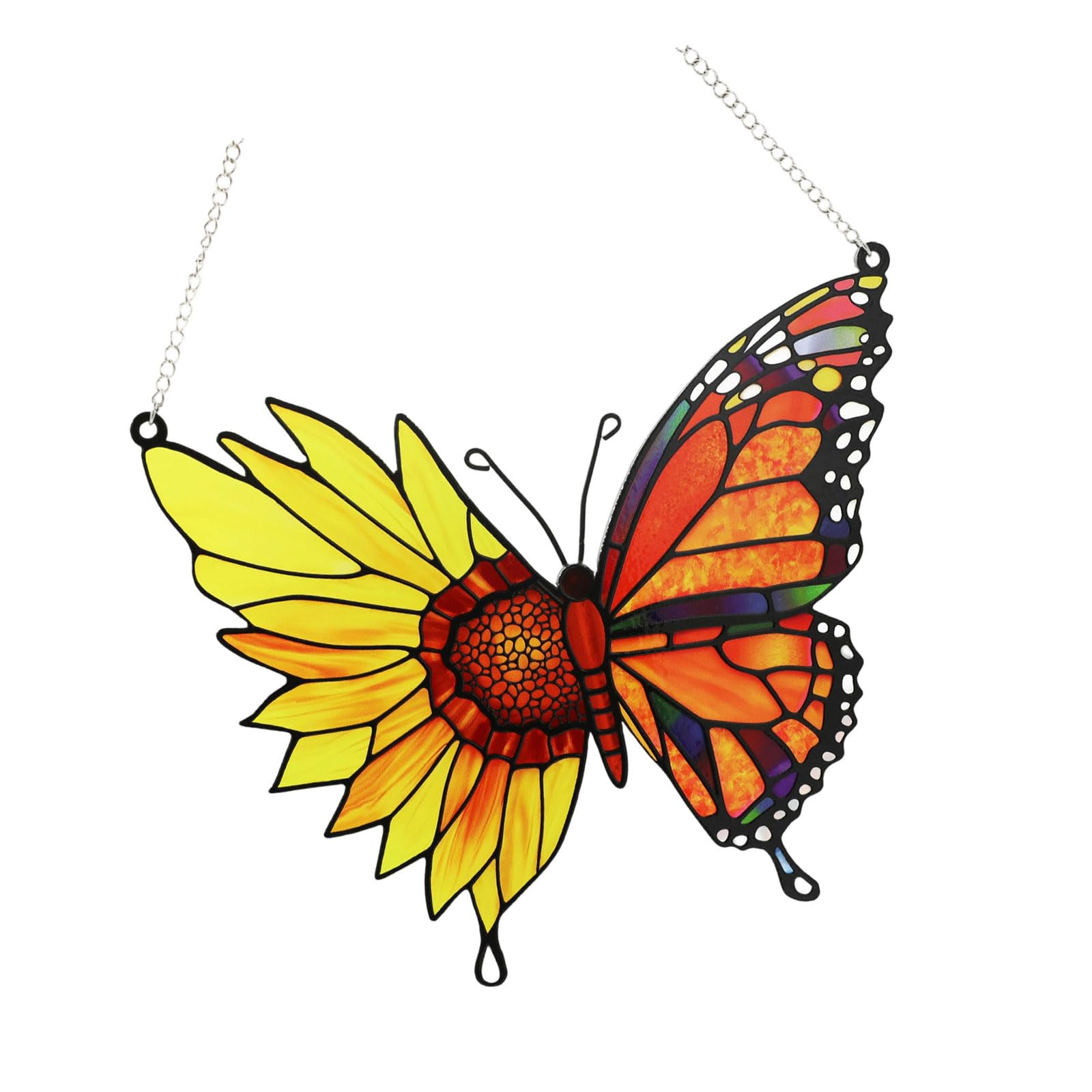 Sunflowers Suncatchers Hanging Acrylic Ornament with Chain Reflective Design Light Catchers Window Decoration Light Projection Catchers