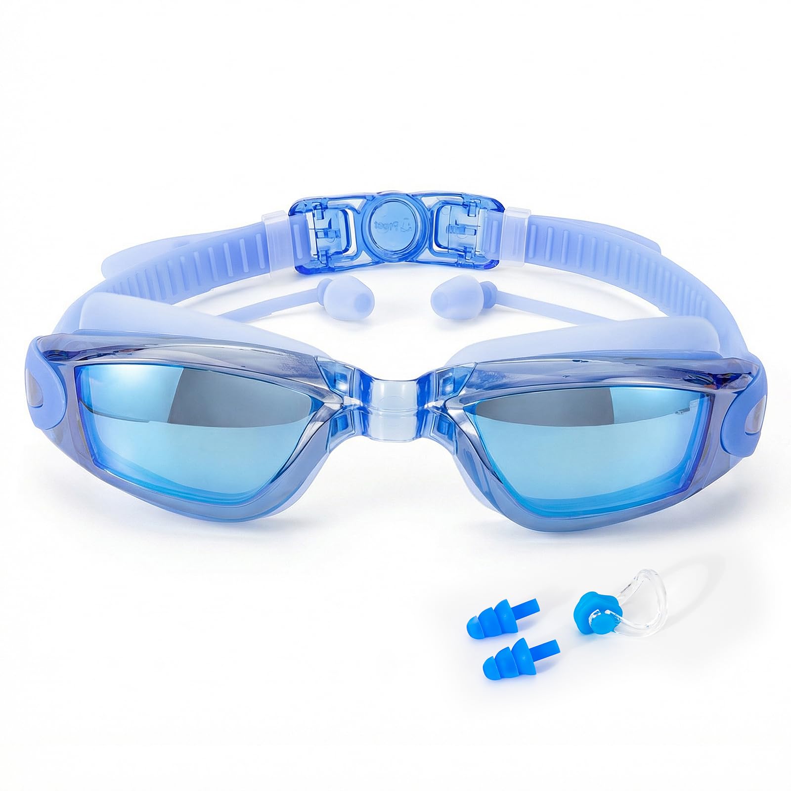 BEEWAY Schwimmbrille, Premium bequem Swim Google befestigt 2, Anti Nebel UV-Schutz Objektive Voll verstellbar für Erwachsene Herren Frauen und Kinder 8 +