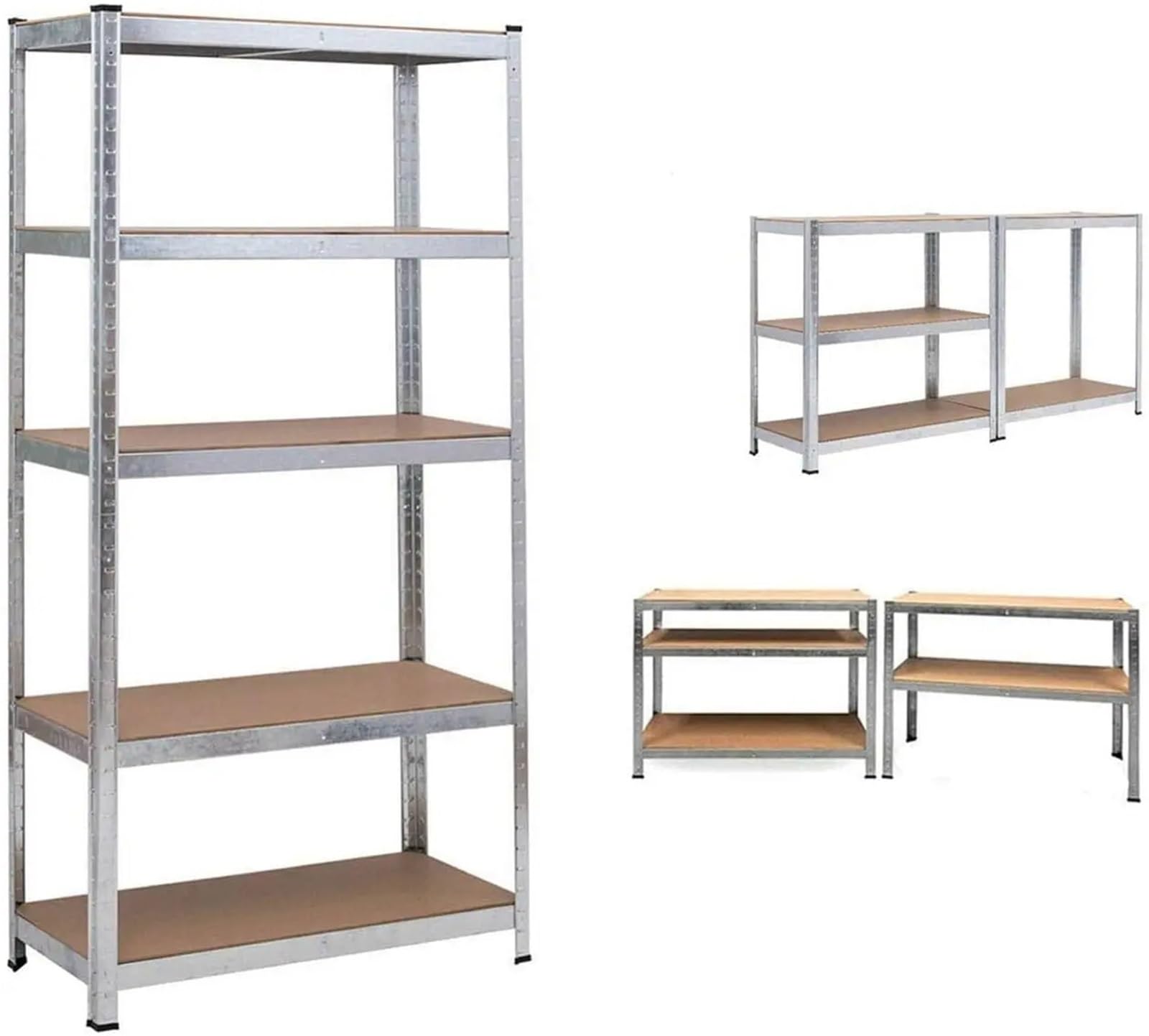 Scaffali in Metallo per Garage Scaffali for stoccaggio - Scaffalature for Garage in Metallo Resistente Scaffalature autoportanti a 5 Livelli Senza bulloni - 180x90x40 cm