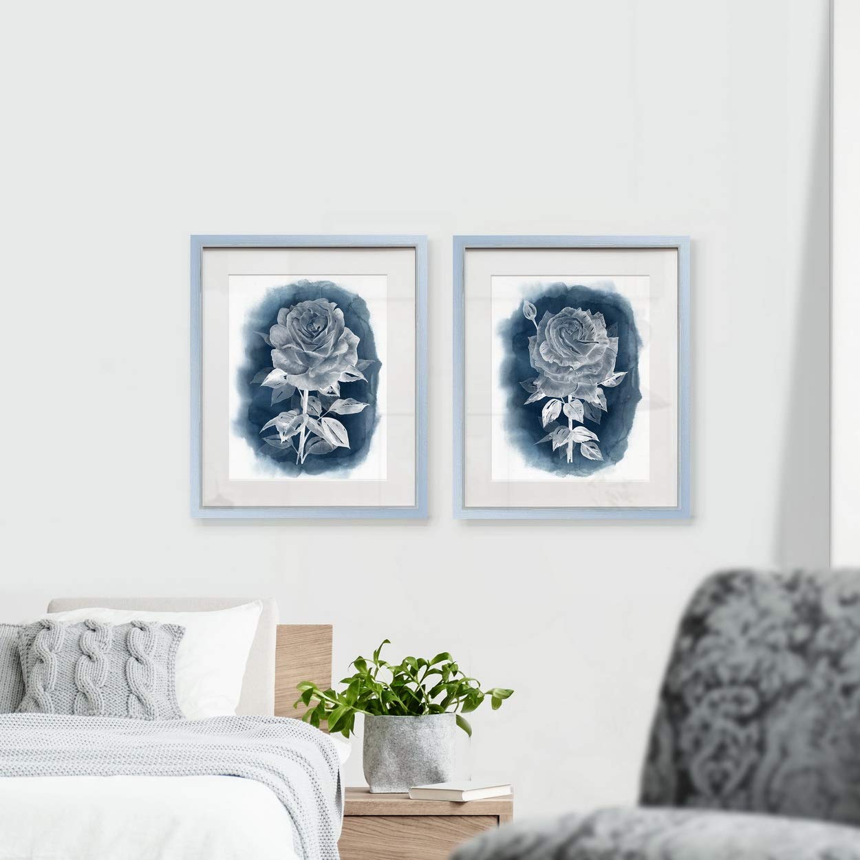 絵画 GHOST 60 - 2 Amazon.co.jp: Renditions Gallery Ghost Roses 2ピースフレーム入り