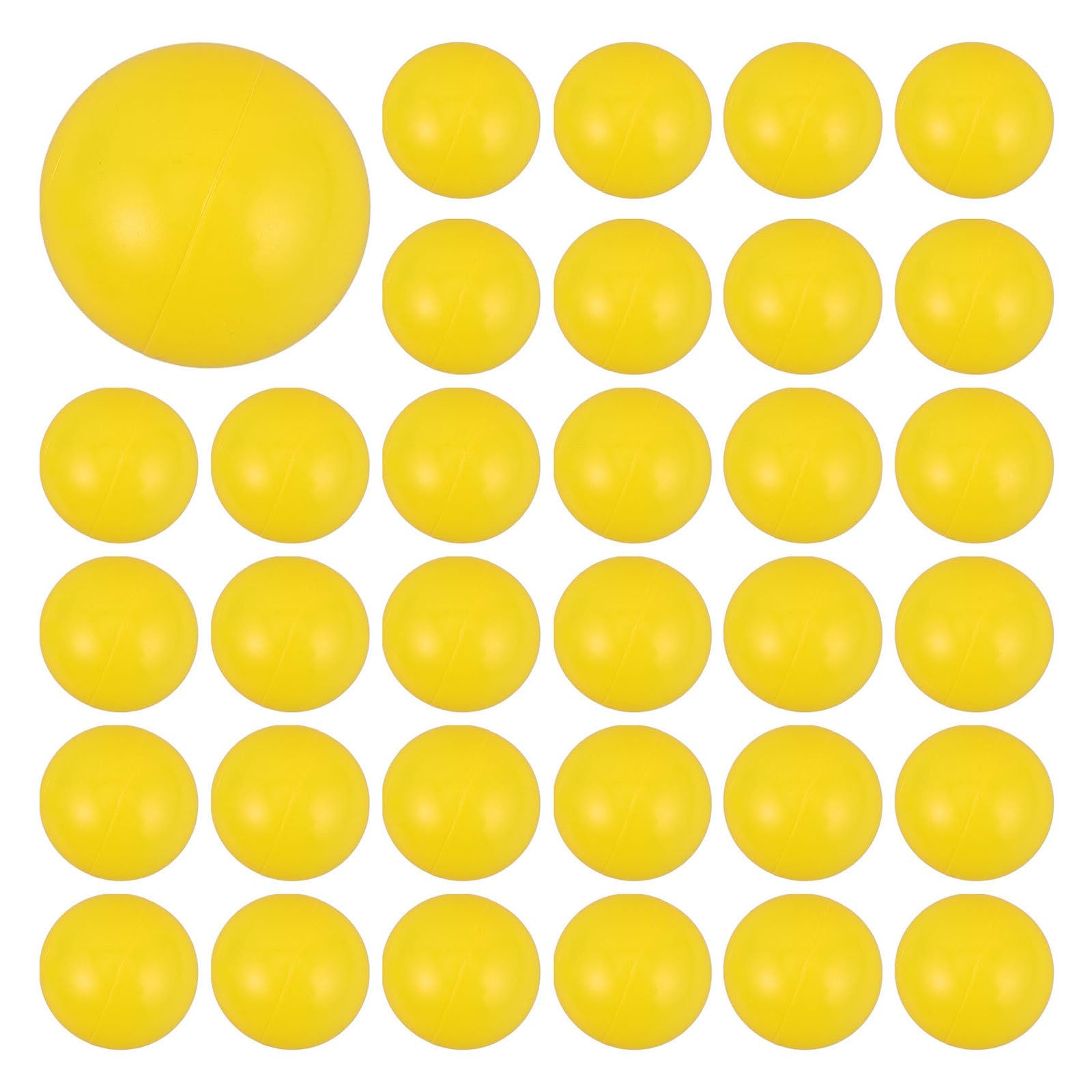 50 Pelotas Amarillas de Goma: Pelotas Redondas de 5,5 cm, Suaves, Ideales para Piscinas Infantiles, Tiendas de campaña, Cuartos de Juegos para bebés y túneles de Juego para niños pequeños.