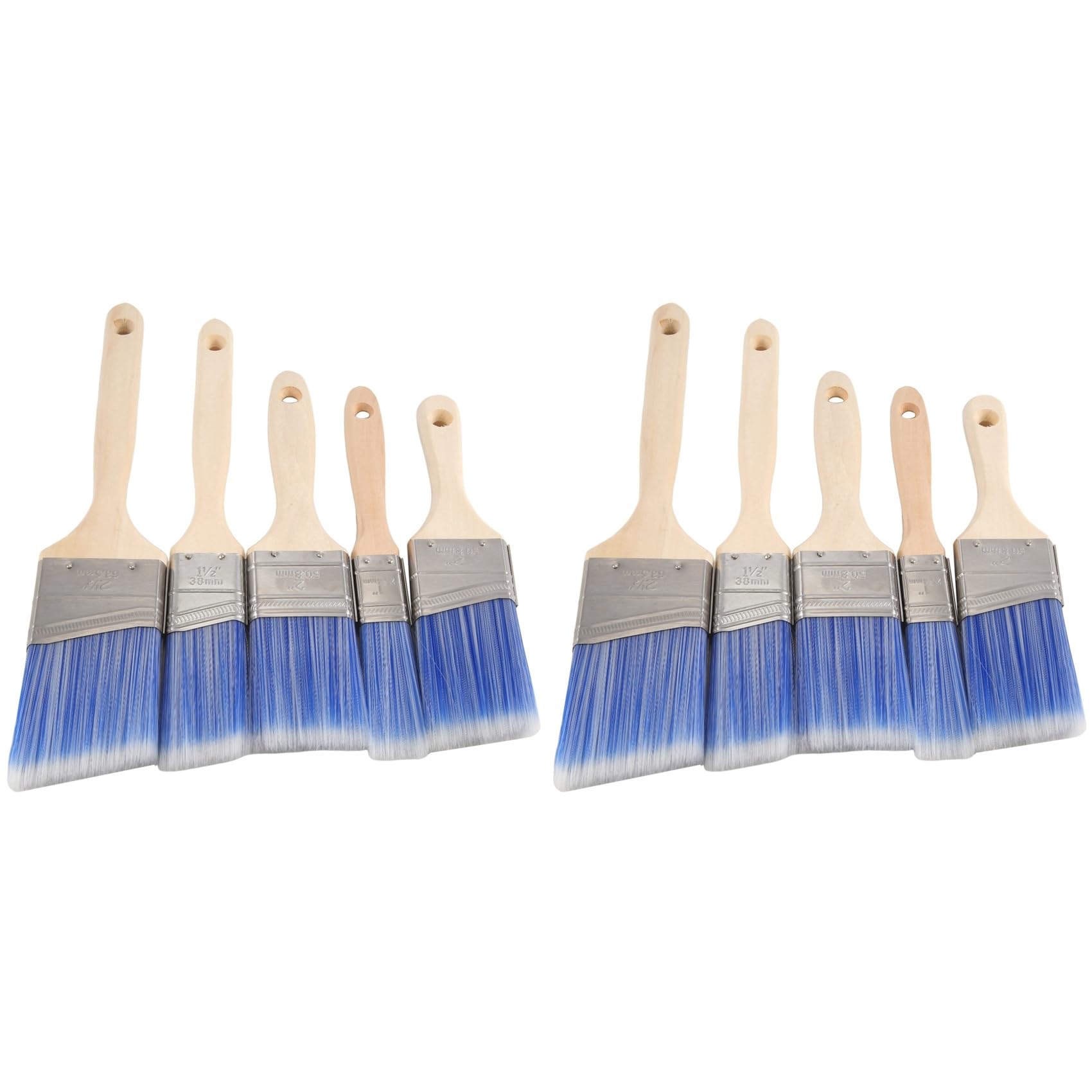 Jnchdghwa 10 Pack Flat and Angle Brushes in Assorted Sizes, Paint Brushes for Walls,Wall Paint Brushes, Furniture Paint Brushes