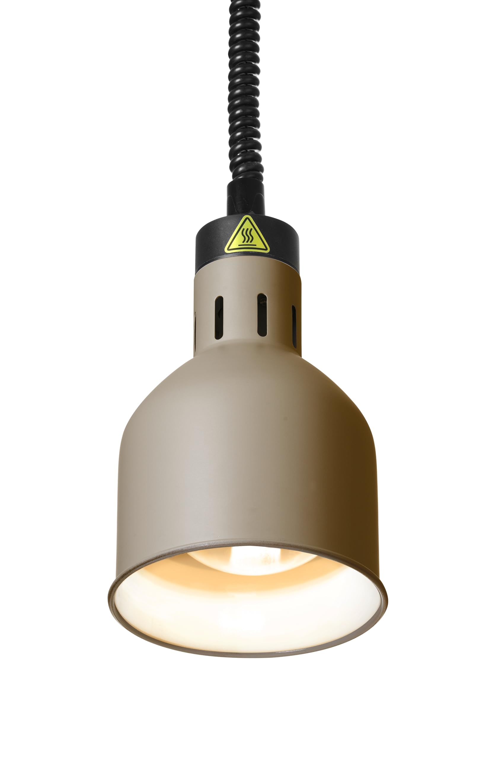 HENDI Lampada termica regolabile in altezza, cilindrica, lampada da cucina per riscaldare gli alimenti, lampada a infrarossi, 230V, 250W, ø175x(H)250mm, alluminio beige