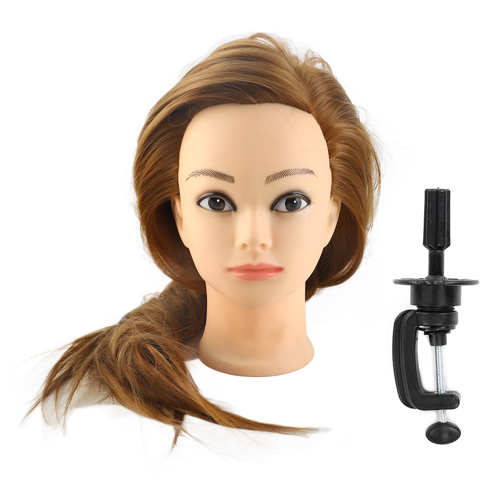 Testa di parrucchiere, testa manichino capelli umani, allenamento parrucchieri, weaving curling taglio, cosmetologia professionale.
