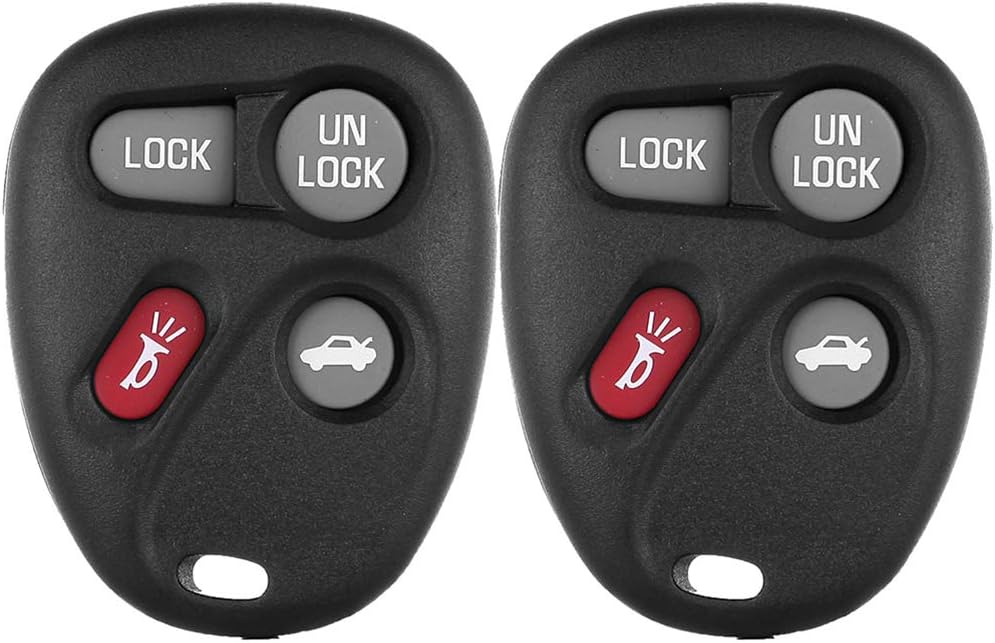 ECCPP 2PCS 4 Buttons Keyless Entry Remote Control Car Key Fob Shell Case Replacement for C adillac Chevy B uick G MC KOBLEAR1XT