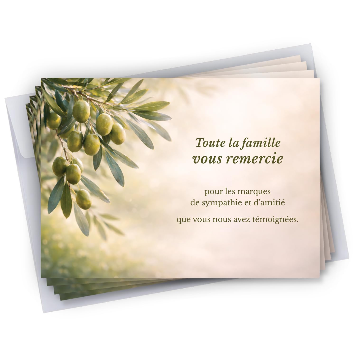 Cartes de remerciements décès condoléances Lot de 50 + 50 Enveloppes 10x15 cm