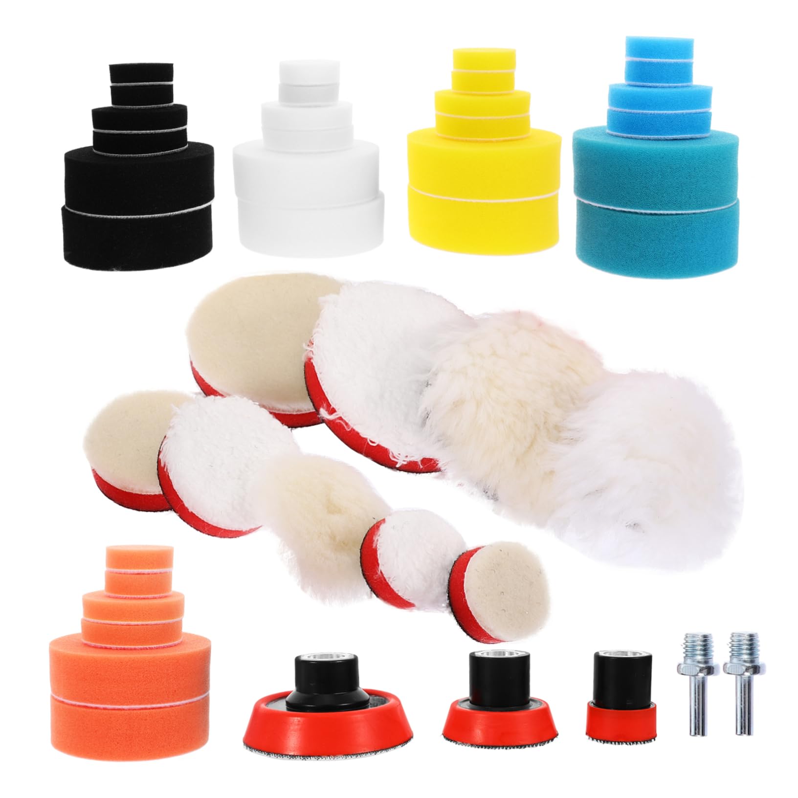 Gatuida Kit de Almohadillas de Esponja para Pulido de Coche, Aplicación Uniforme de Cera, Duradero, para Taladro y Pintura