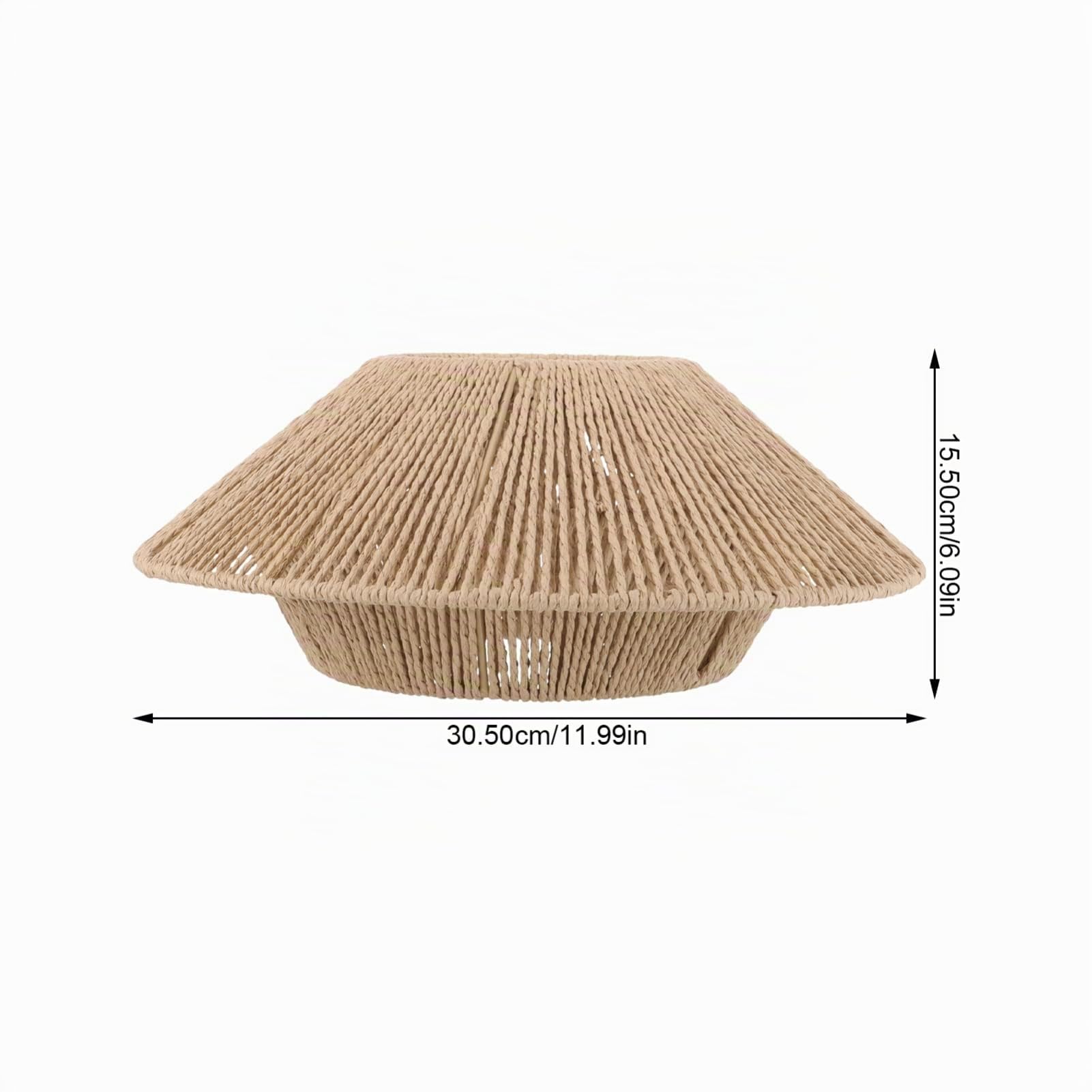 Uonlytech Paralume Lampada a Soffitto Intrecciato in Rattan Plafoniera Retro Paralume Cordato Per Lampade E27 Decorazione Interni Casa Soggiorno