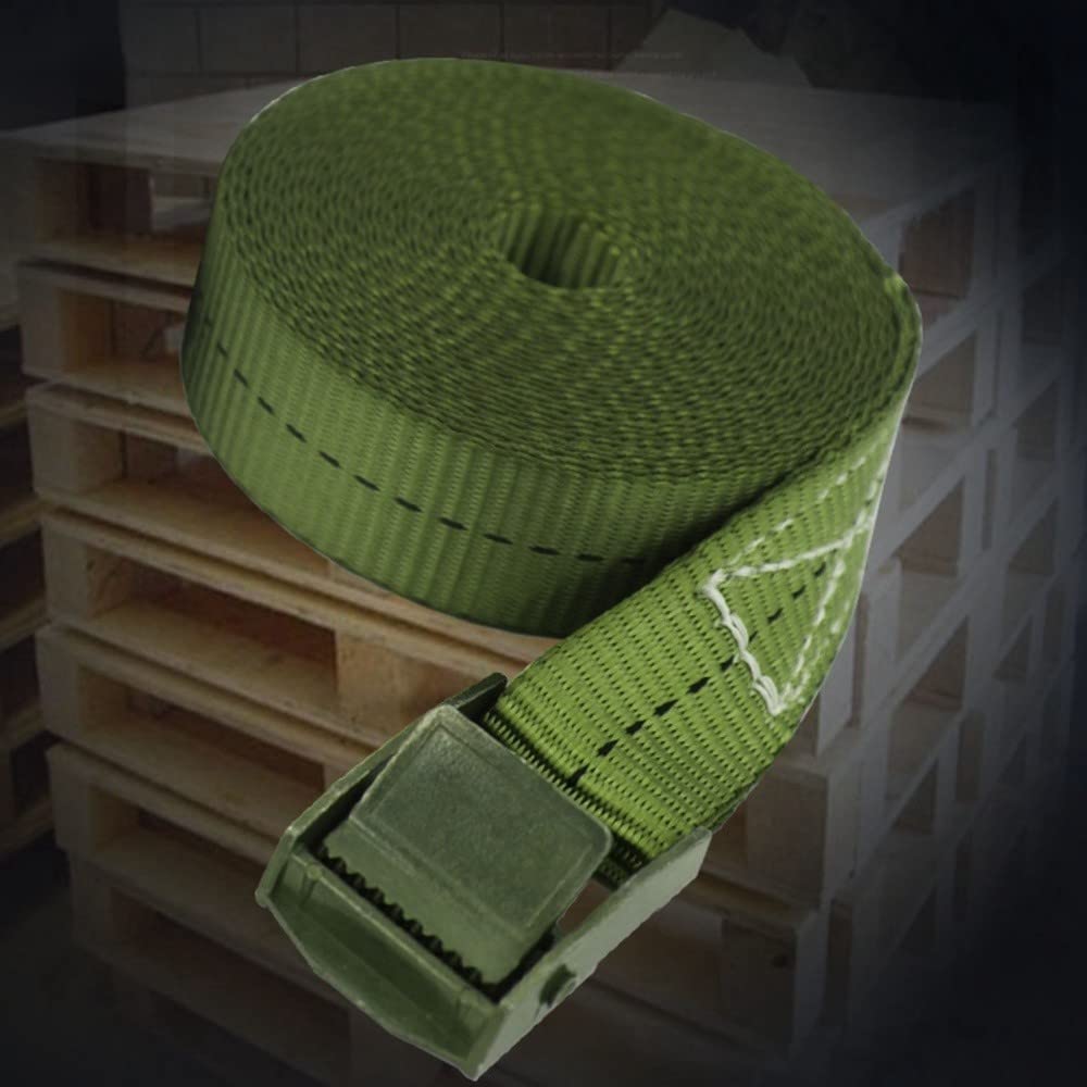 Tendeur universel de 3,8 mm avec boucle de pression verte pour véhicules, ruban tissé en fibre de polyester haute résistance pour véhicules, pièces métalliques, ceinture de liaison de