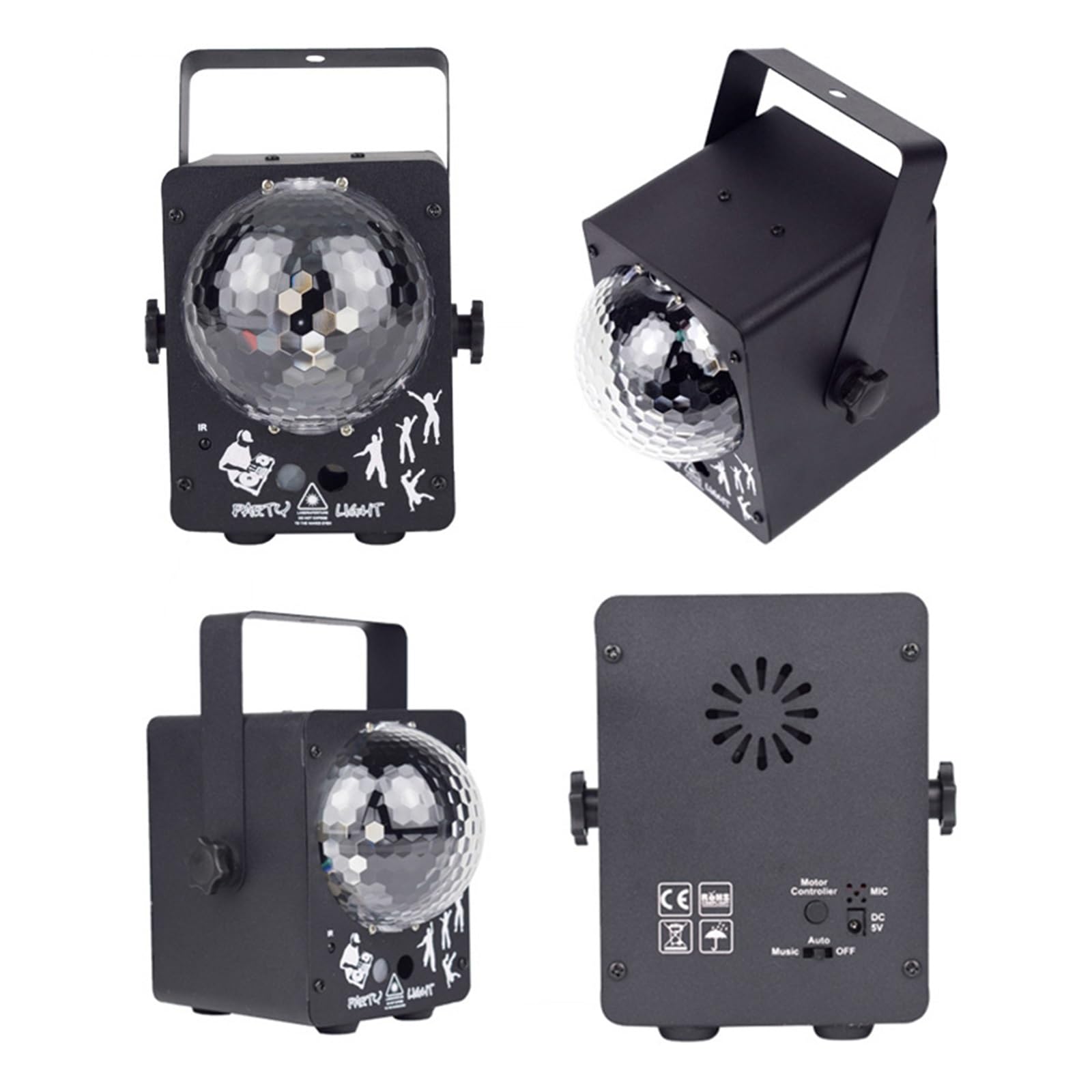 Kula dyskotekowa oświetlenie sceniczne RGB DJ Strobe 60 efekty LED światło z aktywowanym dźwiękiem na dekoracje przyjęcie urodzinowe projektor Na imprezy i do klubów