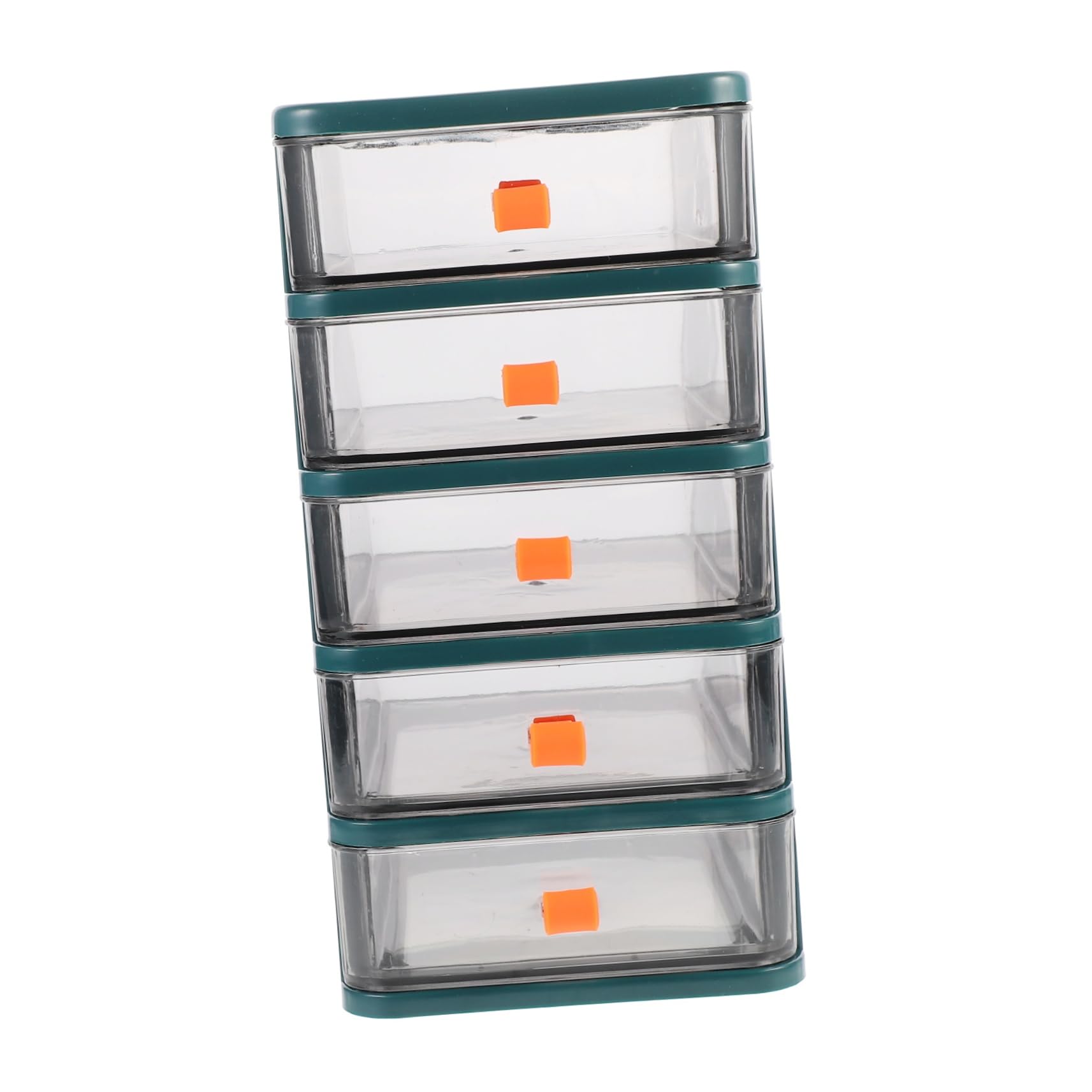 Caja de almacenamiento de plástico con 5 cajones para maquillaje, joyas y papelería de oficina