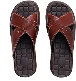 Chinelo Ortopédico Anatômico Anti Stress Masculino Couro