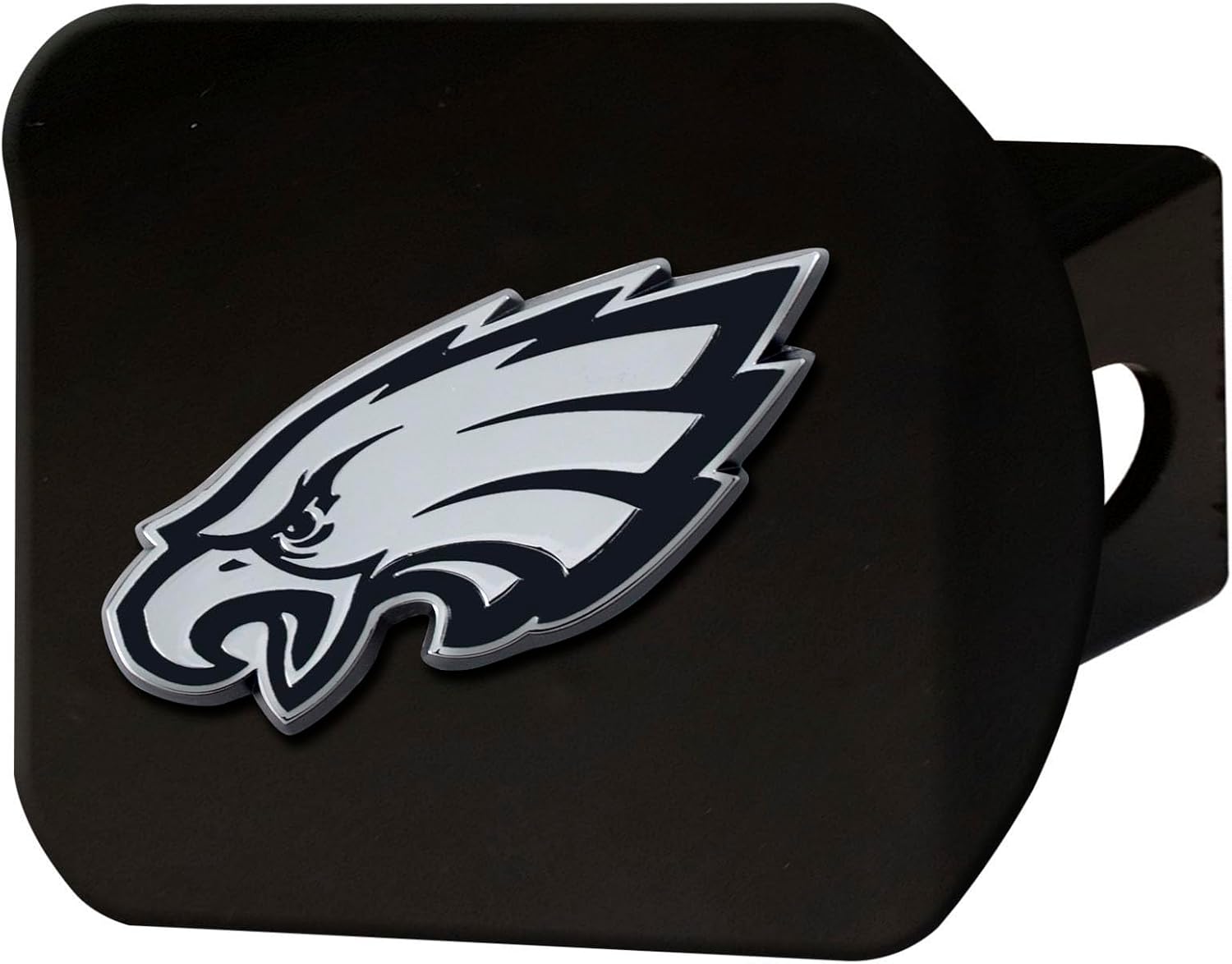 FANMATS 21573 Philadelphia Eagles Black Metal Hitch Cover with Metal Chrome 3D Emblem