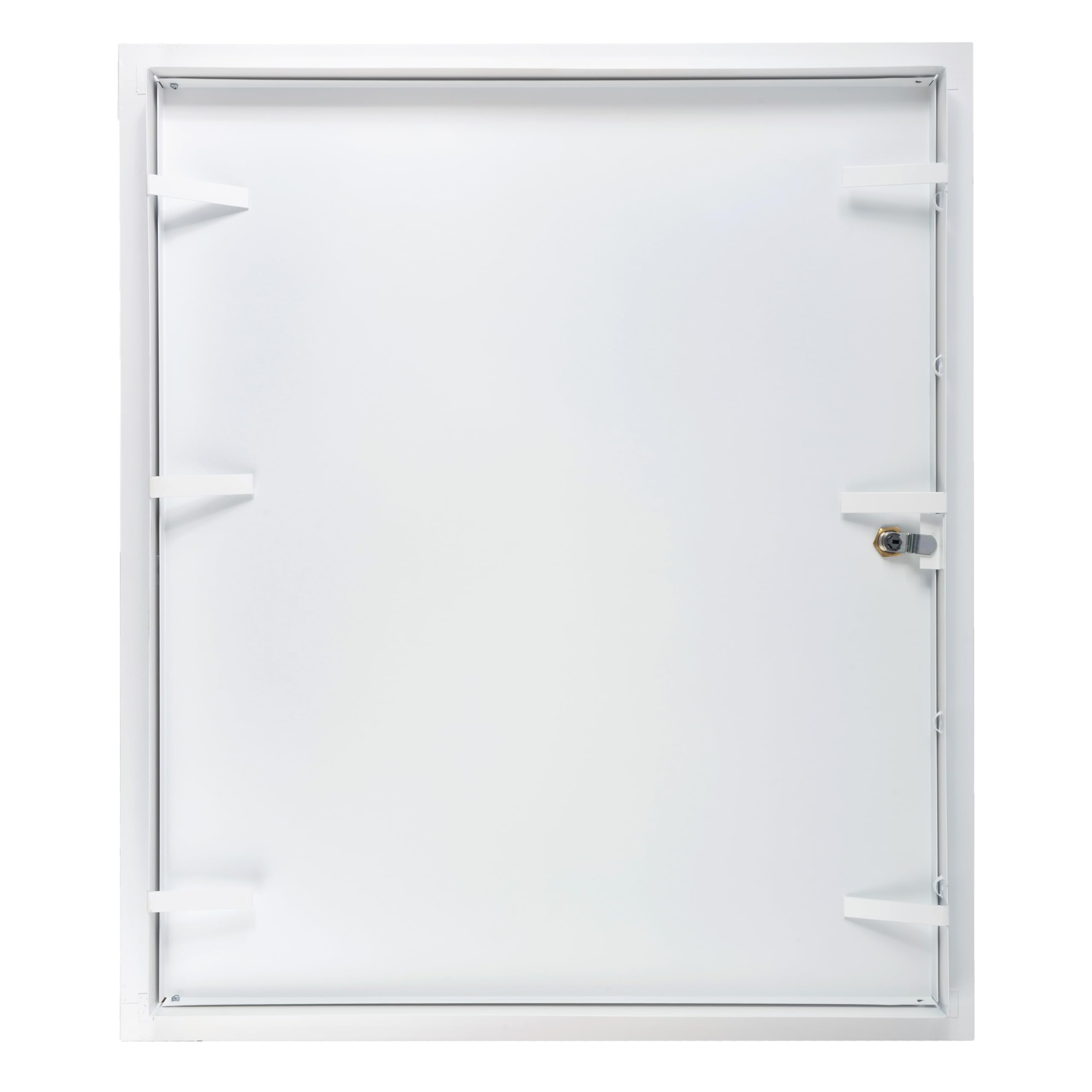 Panel de acceso de metal blanco con cerradura de 50,8 x 61 cm. Panel de puerta de eje de servicio con llave. Plomería, electricidad, calefacción, alarma, panel de acceso a la pared para