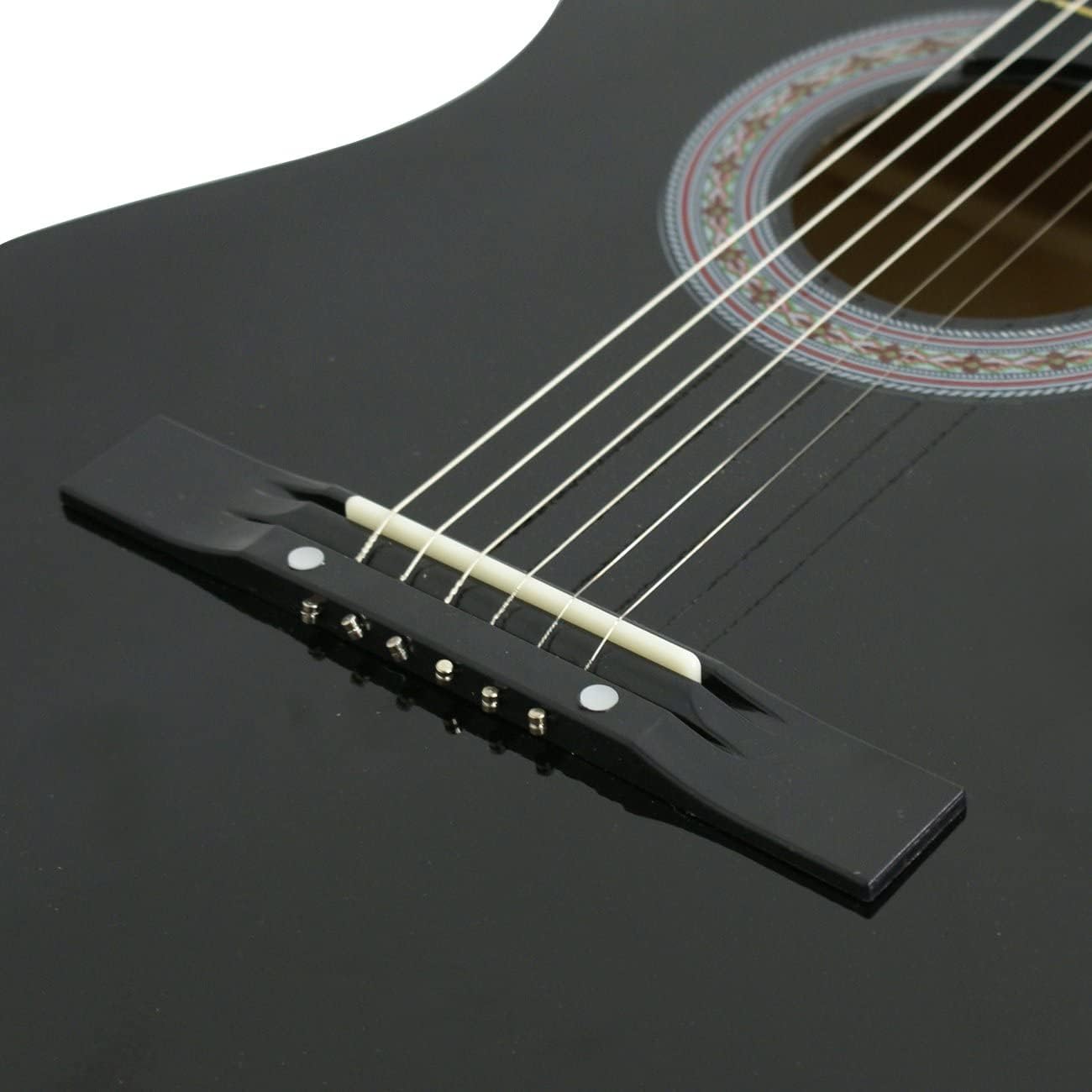 LEMY 38 inch Acoustic Guitar Beginner Set with Strap, Digital E-Tuner, Pick and Case for Right-handed Starters, Kids, Music Lovers (Black)