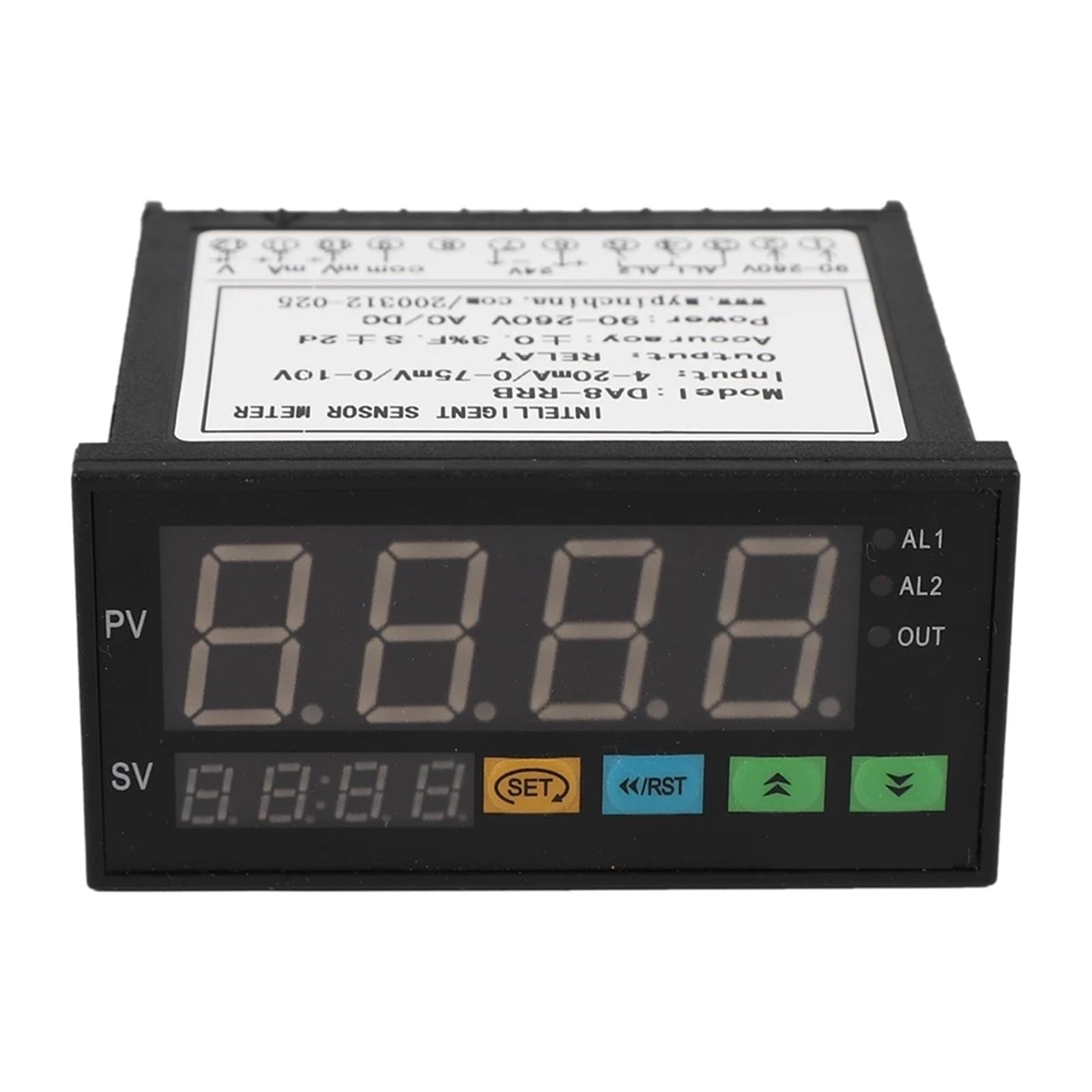Medidor de sensor digital, pantalla LED multifuncional 0-75Mv/4-20Ma/0-10V 2 salidas de relé