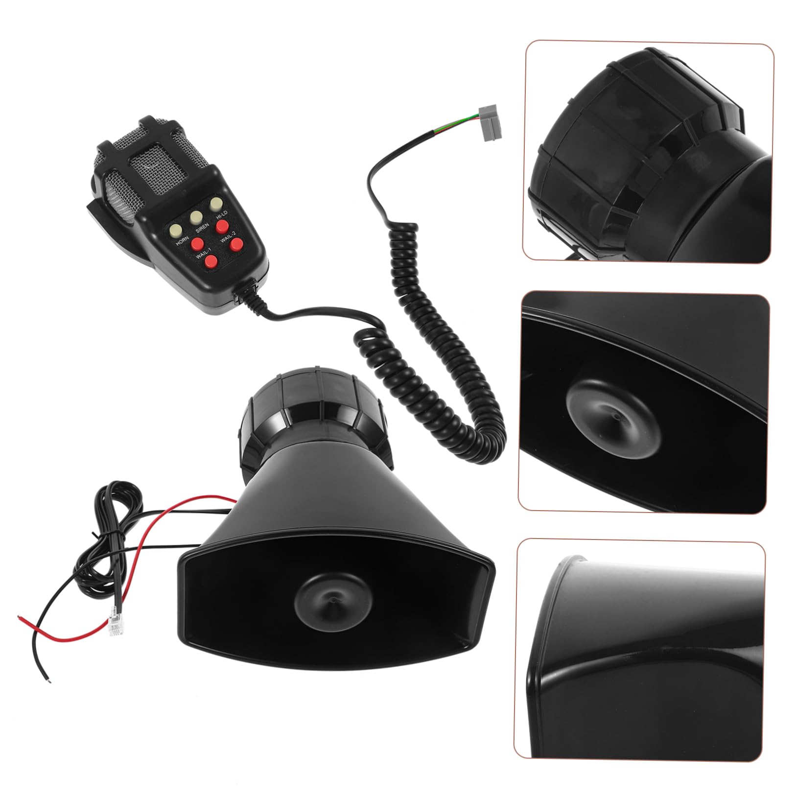 Clacson per Auto e Camion 12v Nero in Plastico Allarme Personalizzabile e Lunga Durata, Sirena Wireless Potente per Sicurezza Veicolare