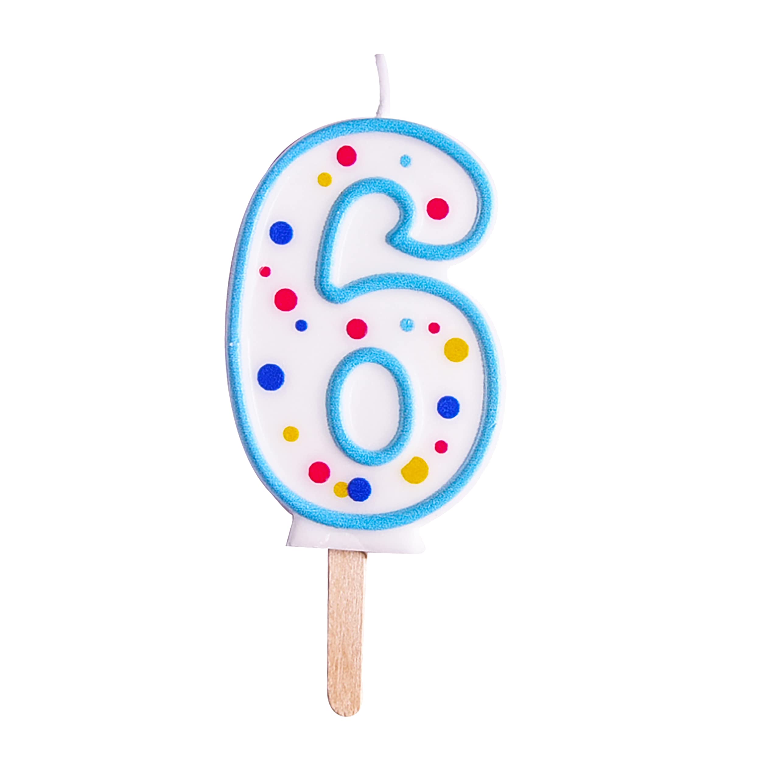 PME Blue Number 6 Candle, 4 x 1 x 6.3 cm