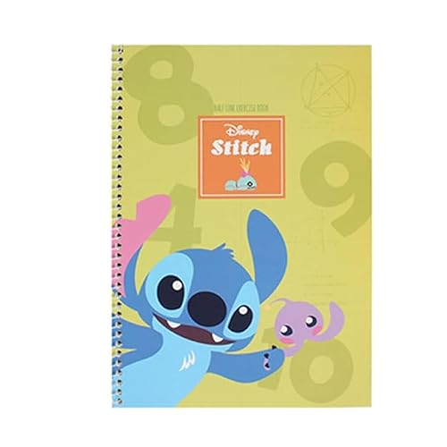 Miniatura 8 de Stitch Half Line Spring Note - Cute 26 x 18.8 cm (10.2 x 7.4 in) Spiral Bound Notebook with Unique Half-Lined Pages, Durable Hardcover, Ideal for