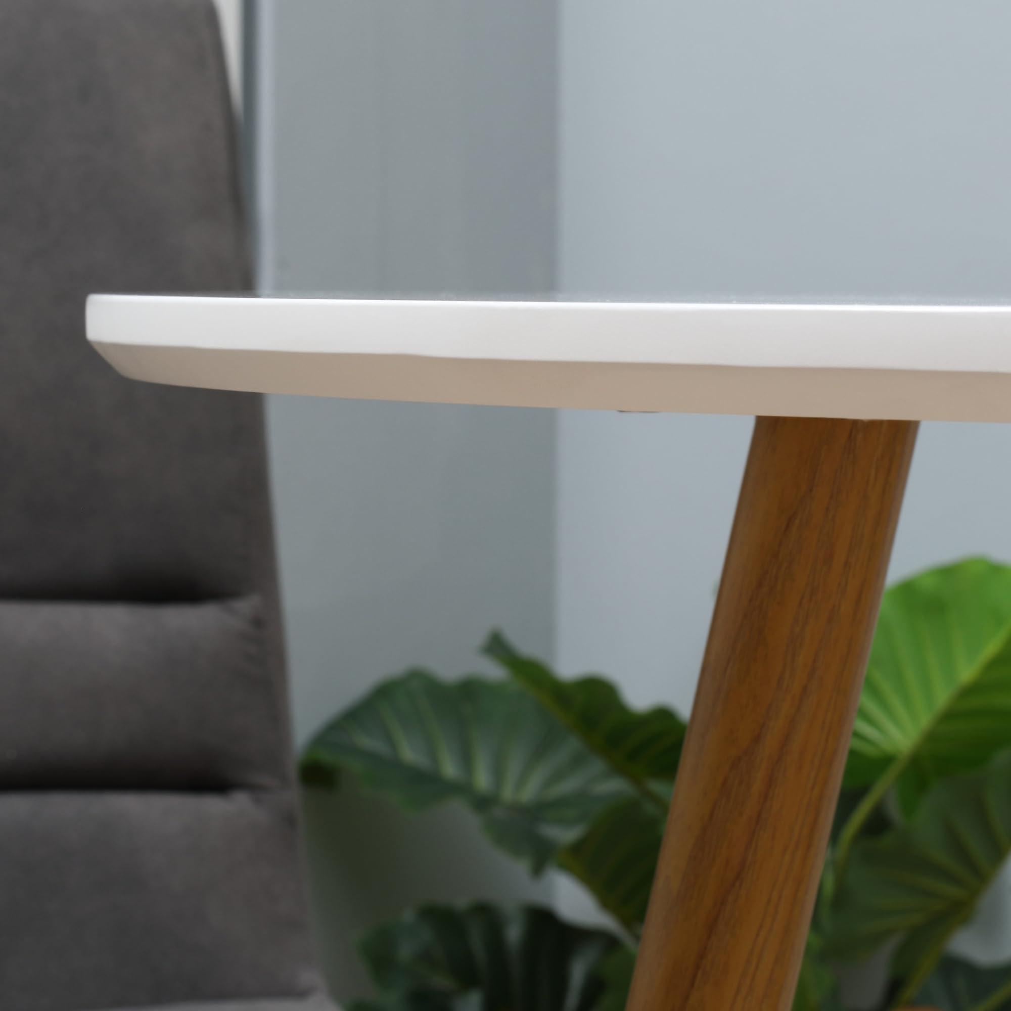 HOMCOM Mesa de Comedor Redonda para 2 Personas Carga 80 kg Ø72x75cm Blanco