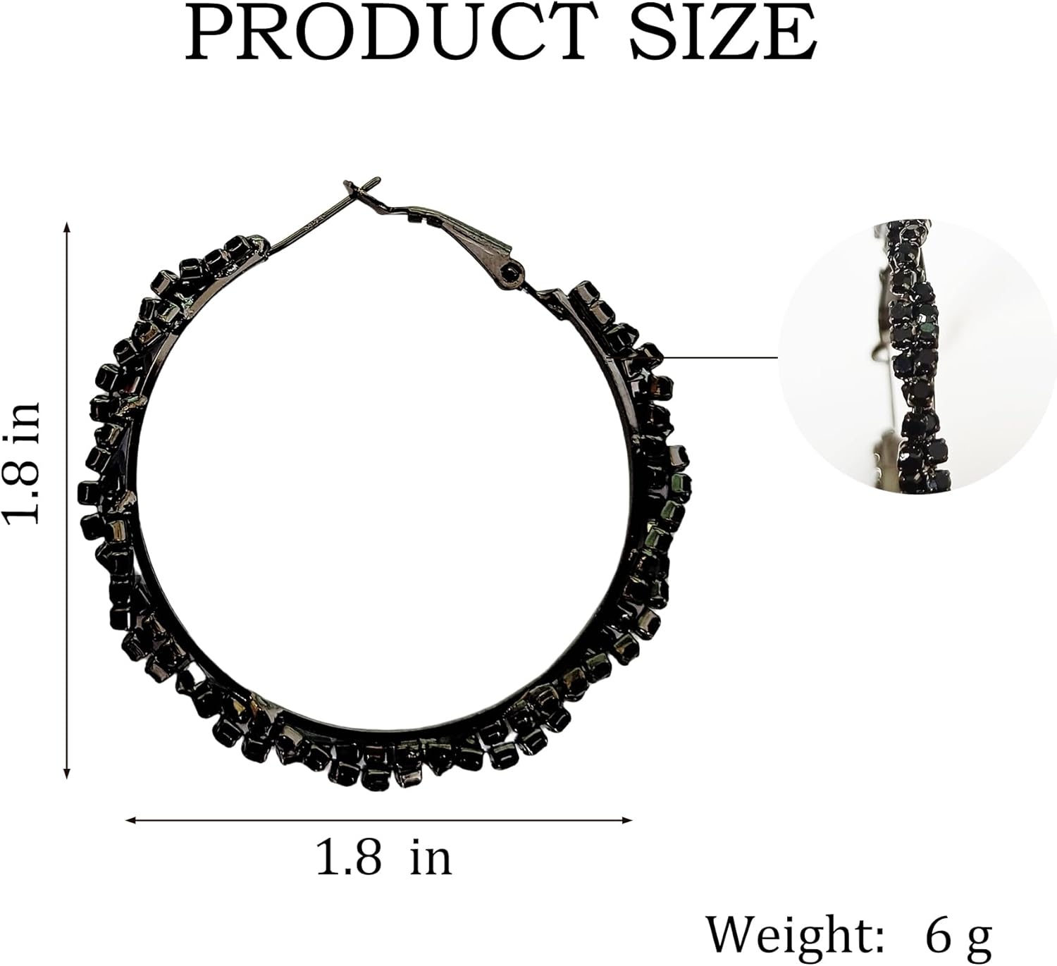 Rhinestone Hoop Earrings for Women Sparkly Blingy Big Round Cubic Zirconia Loops Large Hypoallergenic Silver Earring Statement Lightweight Twisted Hoops Trendy Jewelry - Image 4